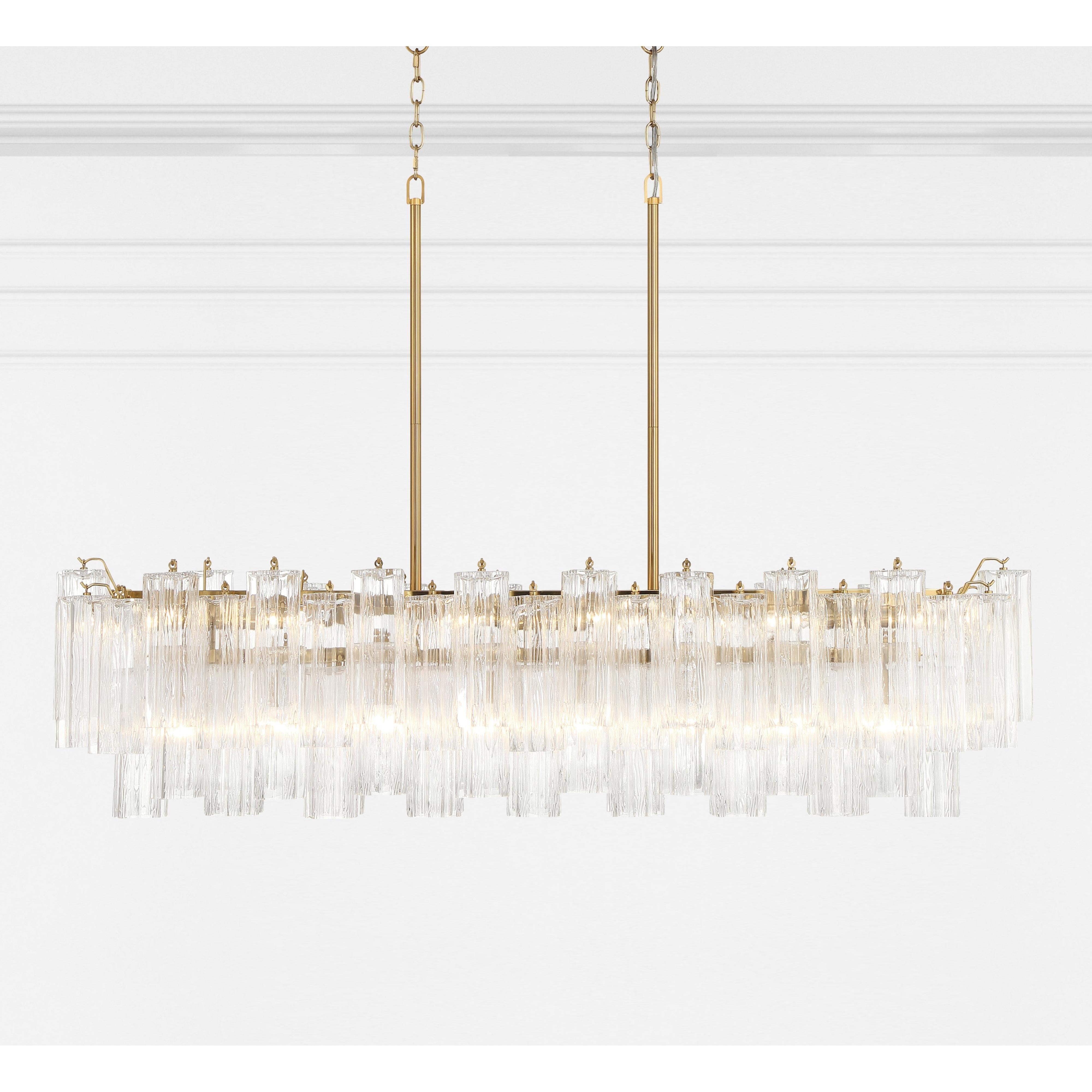 Crystorama Addis ADD-317-AG-CL – 52 Inch – 14 Light – Chandelier – Aged Brass – Dry Rated