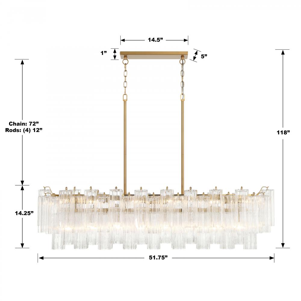 Crystorama ADDIS ADD-317-AG-CL Chandelier Modern - Aged Brass