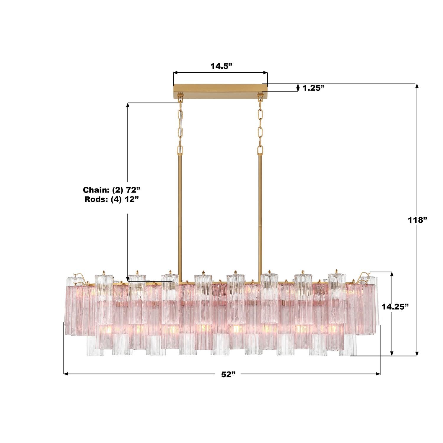 Crystorama Addis ADD-317-AG-SP – 52 Inch – 14 Light – Chandelier – Aged Brass – Dry Rated