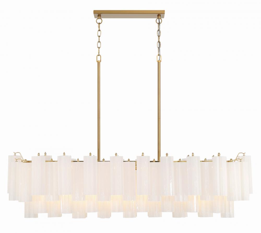 Crystorama ADDIS ADD-317-AG-WH Chandelier Modern - Aged Brass