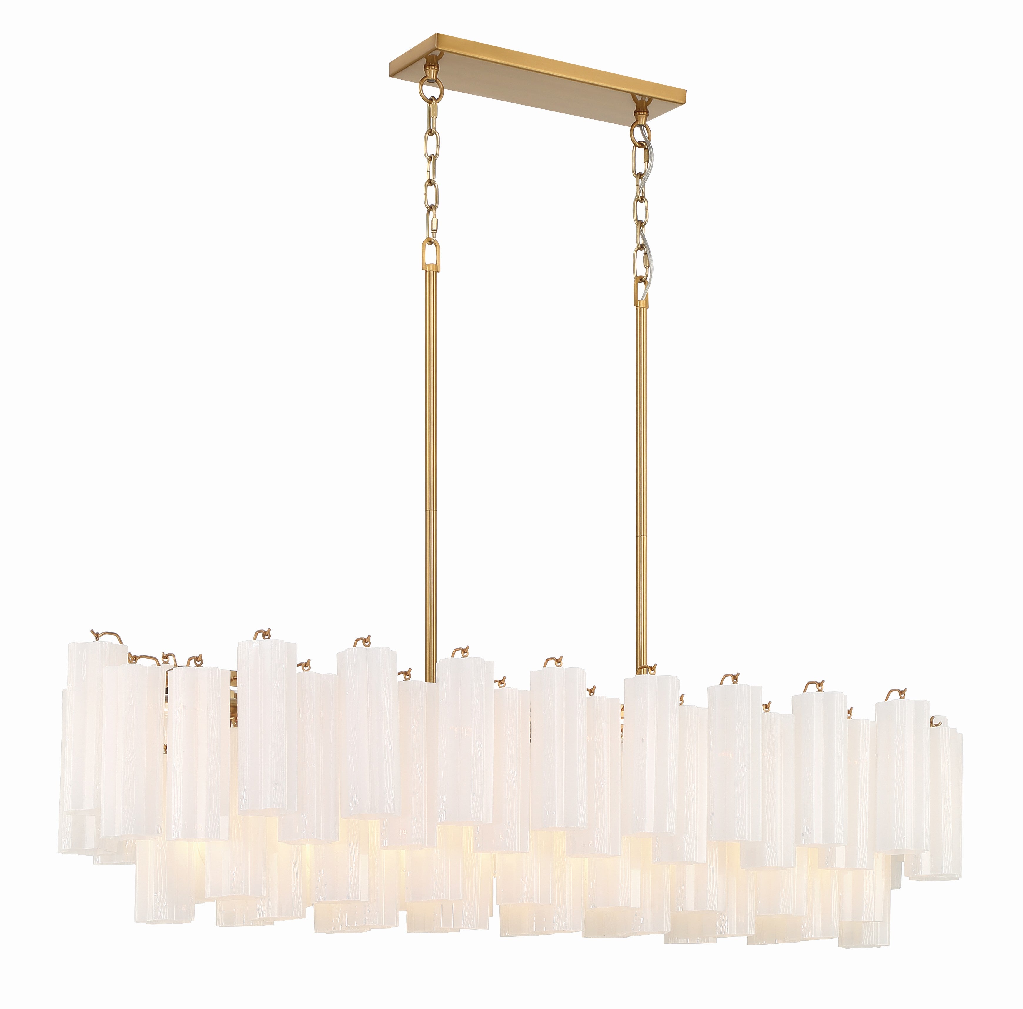 Crystorama Addis ADD-317-AG-WH – 52 Inch – 14 Light – Chandelier – Aged Brass – Dry Rated