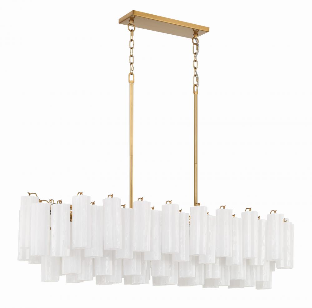 Crystorama ADDIS ADD-317-AG-WH Chandelier Modern - Aged Brass