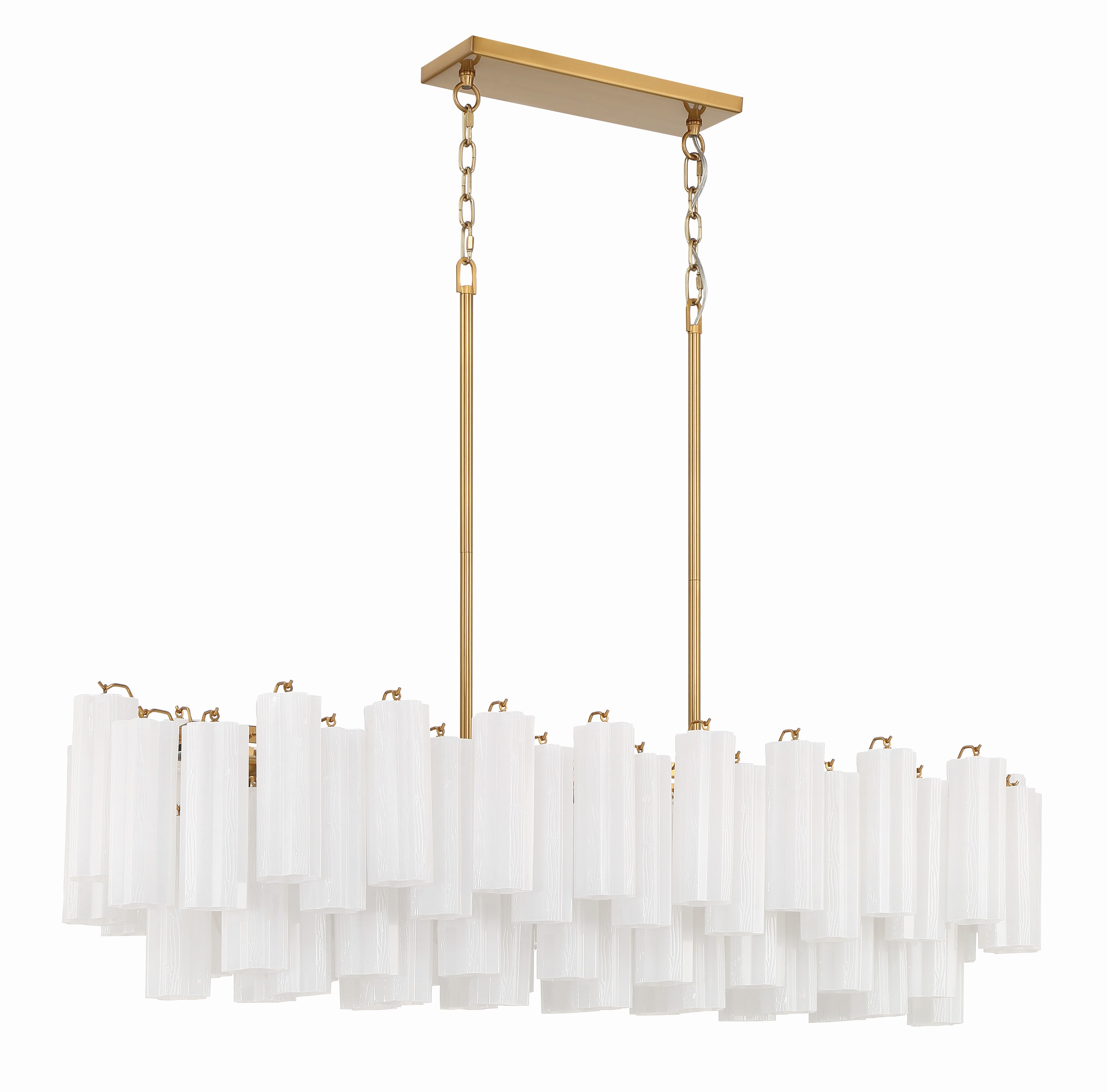 Crystorama Addis ADD-317-AG-WH – 52 Inch – 14 Light – Chandelier – Aged Brass – Dry Rated