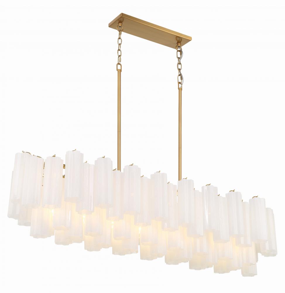 Crystorama ADDIS ADD-317-AG-WH Chandelier Modern - Aged Brass