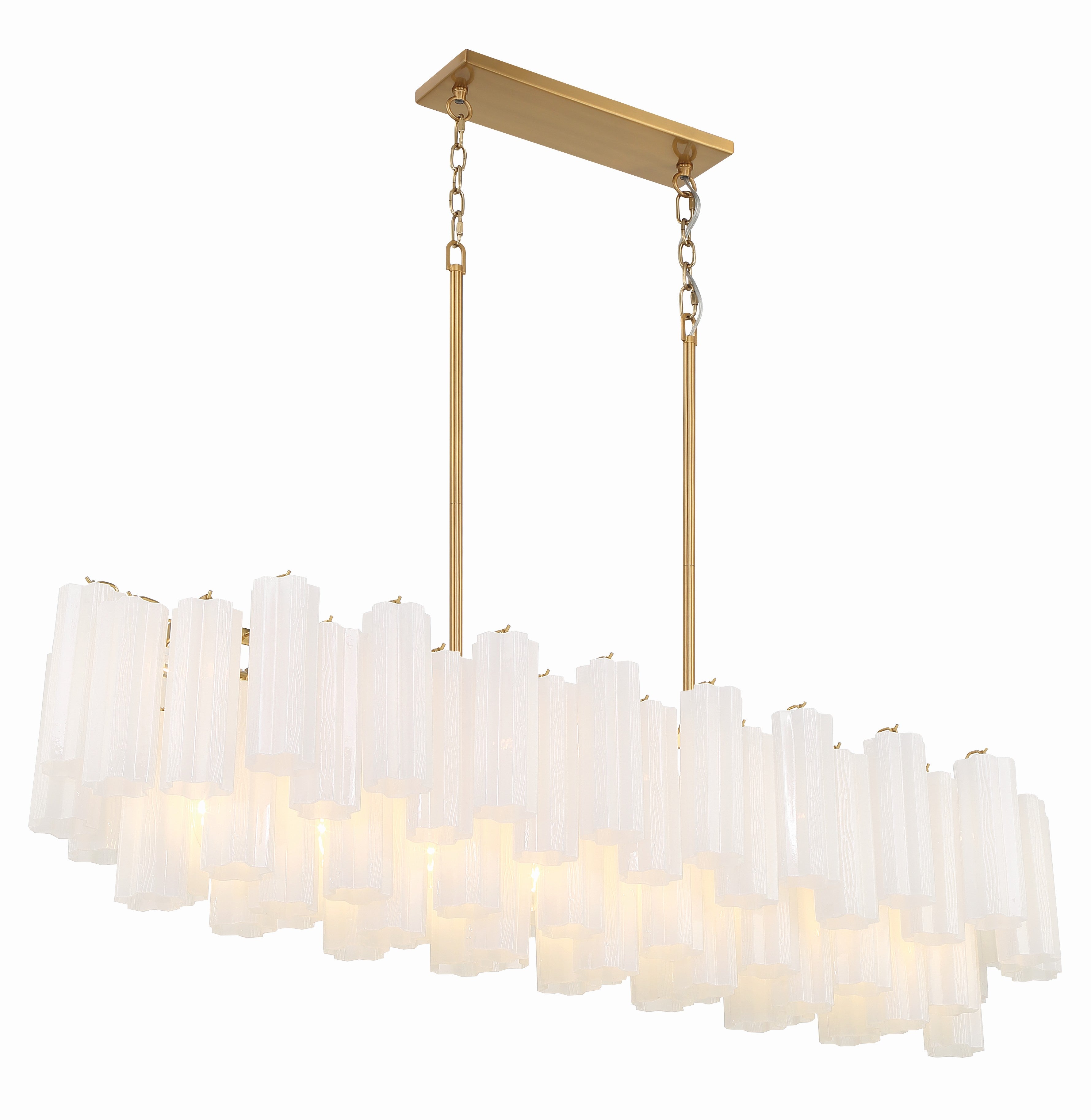 Crystorama Addis ADD-317-AG-WH – 52 Inch – 14 Light – Chandelier – Aged Brass – Dry Rated