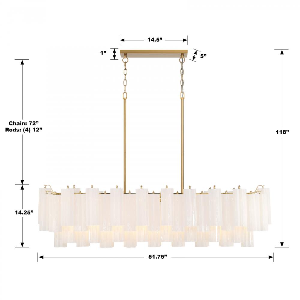 Crystorama ADDIS ADD-317-AG-WH Chandelier Modern - Aged Brass