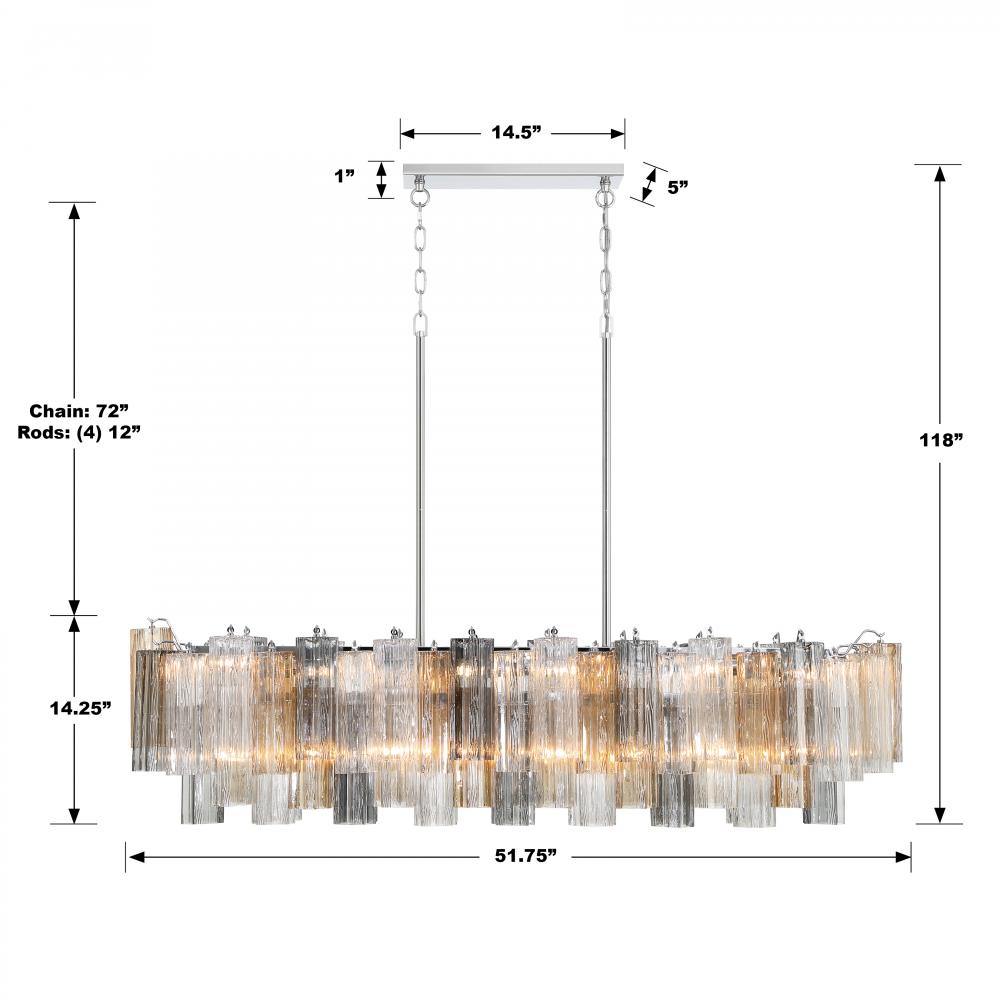 Crystorama ADDIS ADD-317-CH-AU Chandelier Modern - Polished Chrome