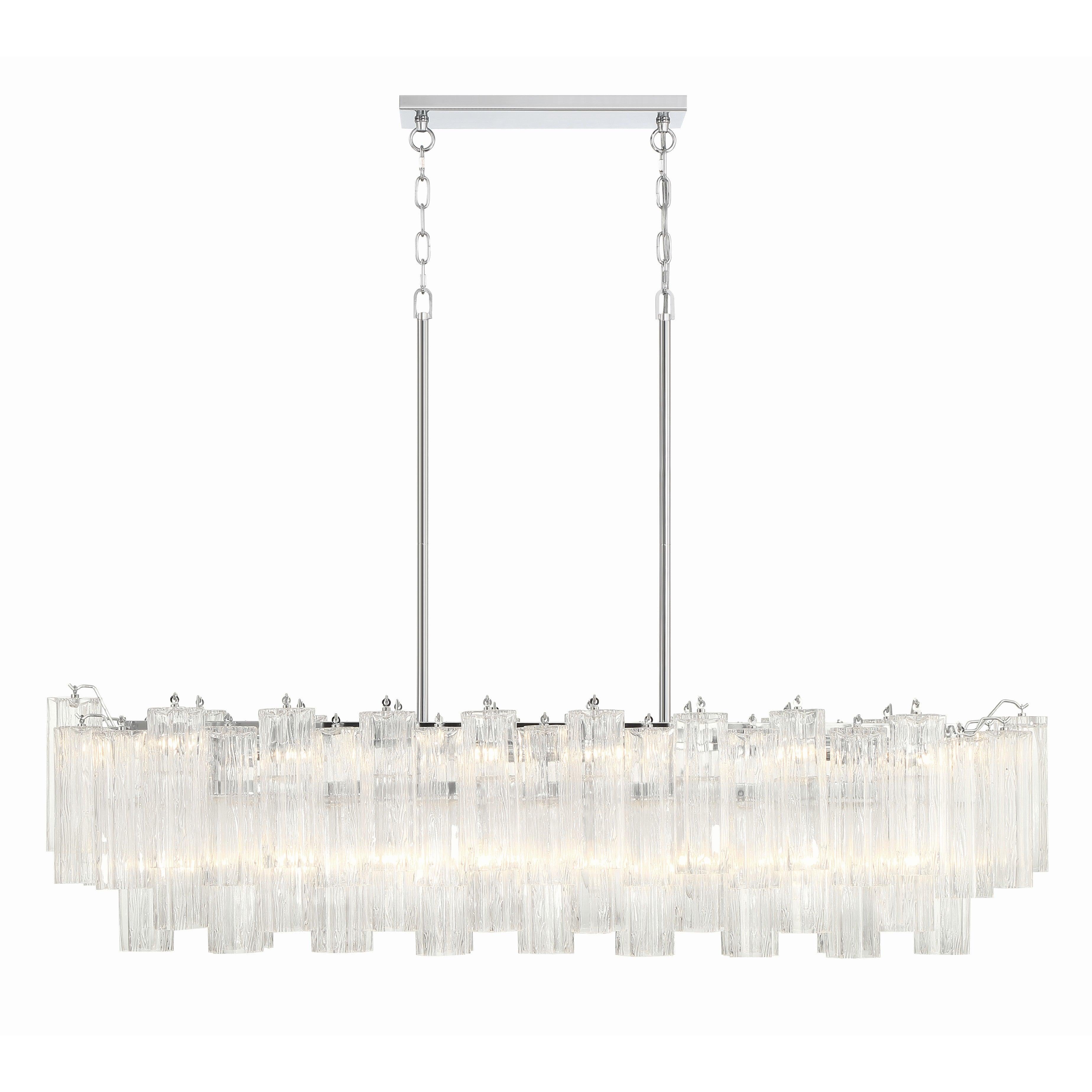 Addis 14 Light Polished Chrome Linear Chandelier