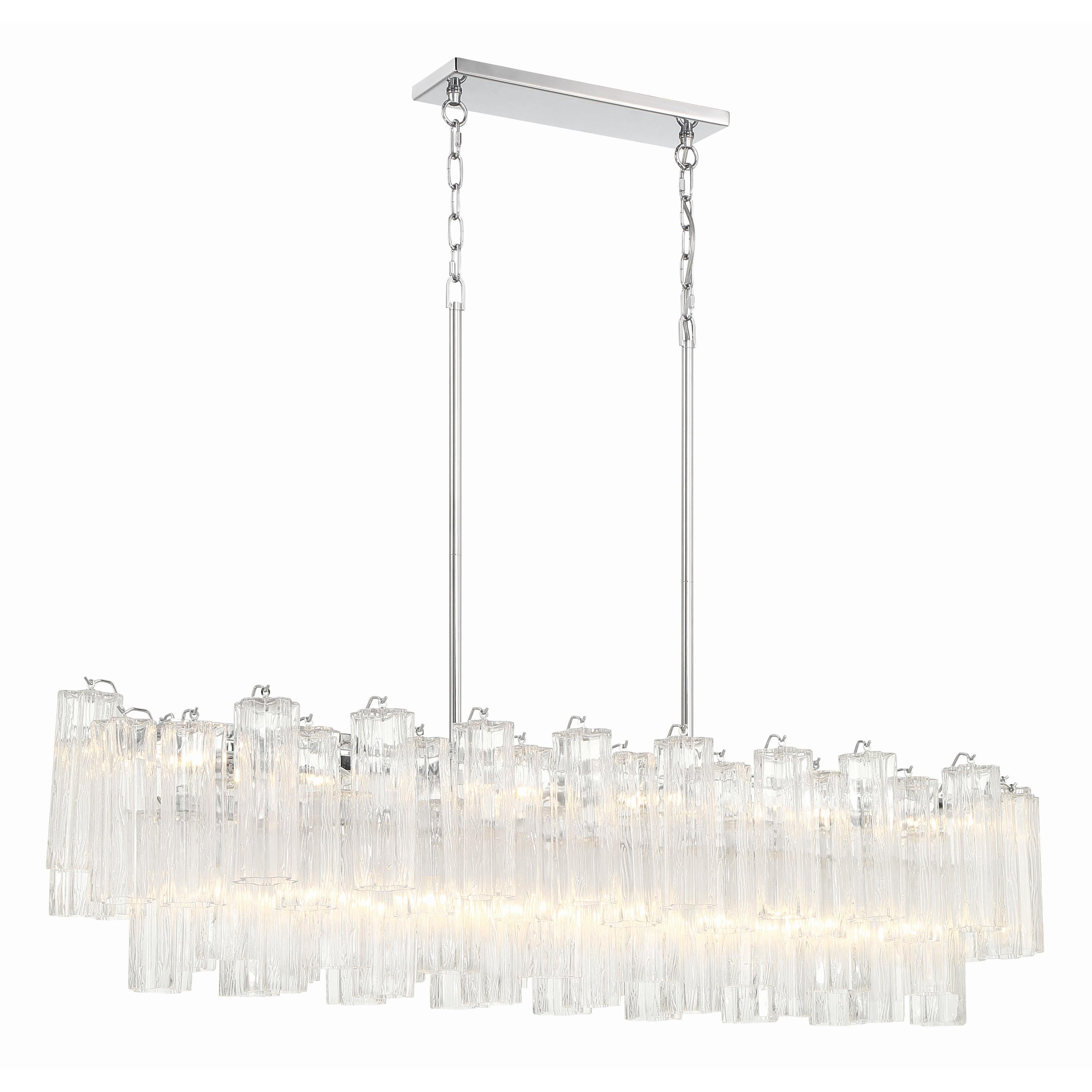 Crystorama Addis ADD-317-CH-CL – 52 Inch – 14 Light – Chandelier – Polished Chrome – Dry Rated