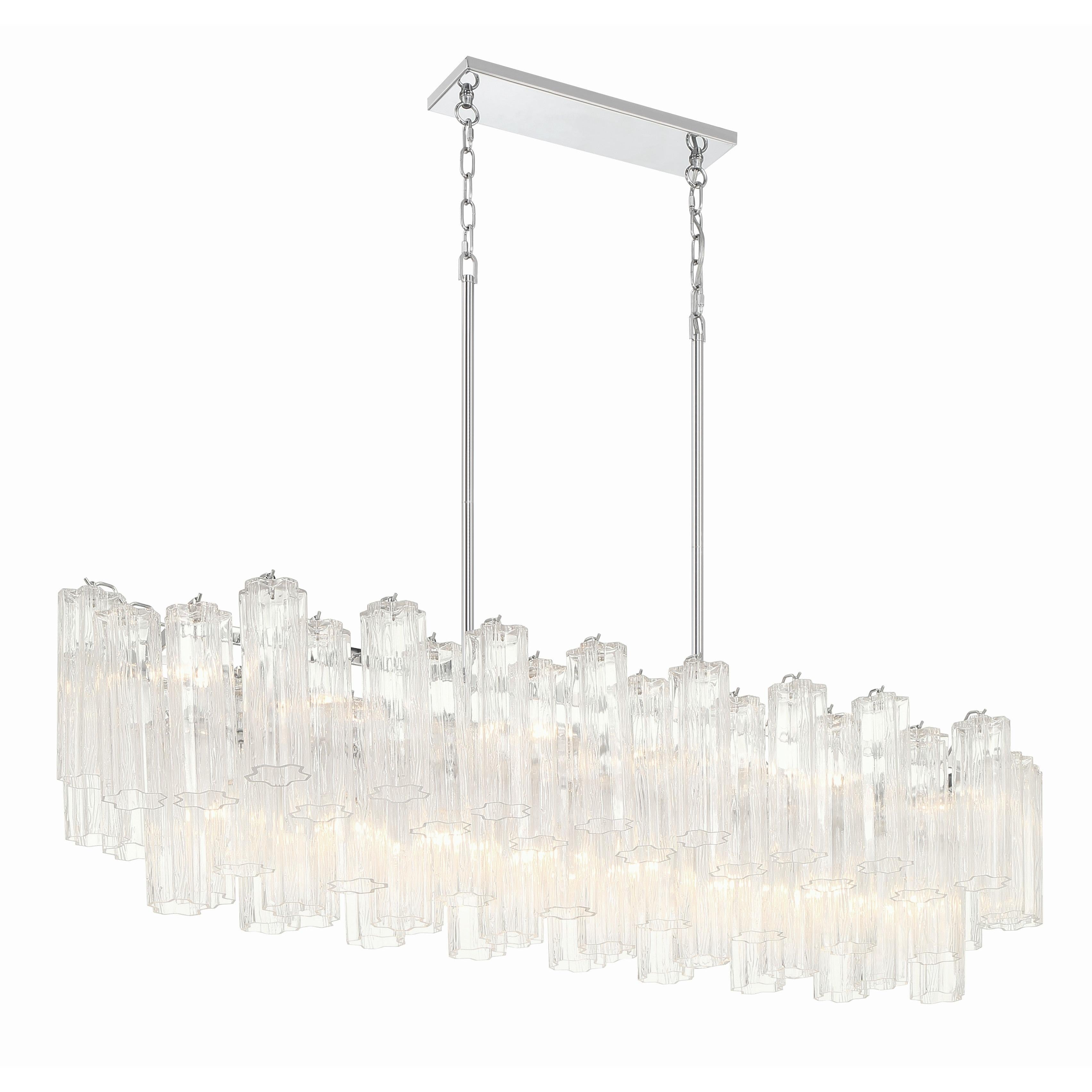 Crystorama Addis ADD-317-CH-CL – 52 Inch – 14 Light – Chandelier – Polished Chrome – Dry Rated