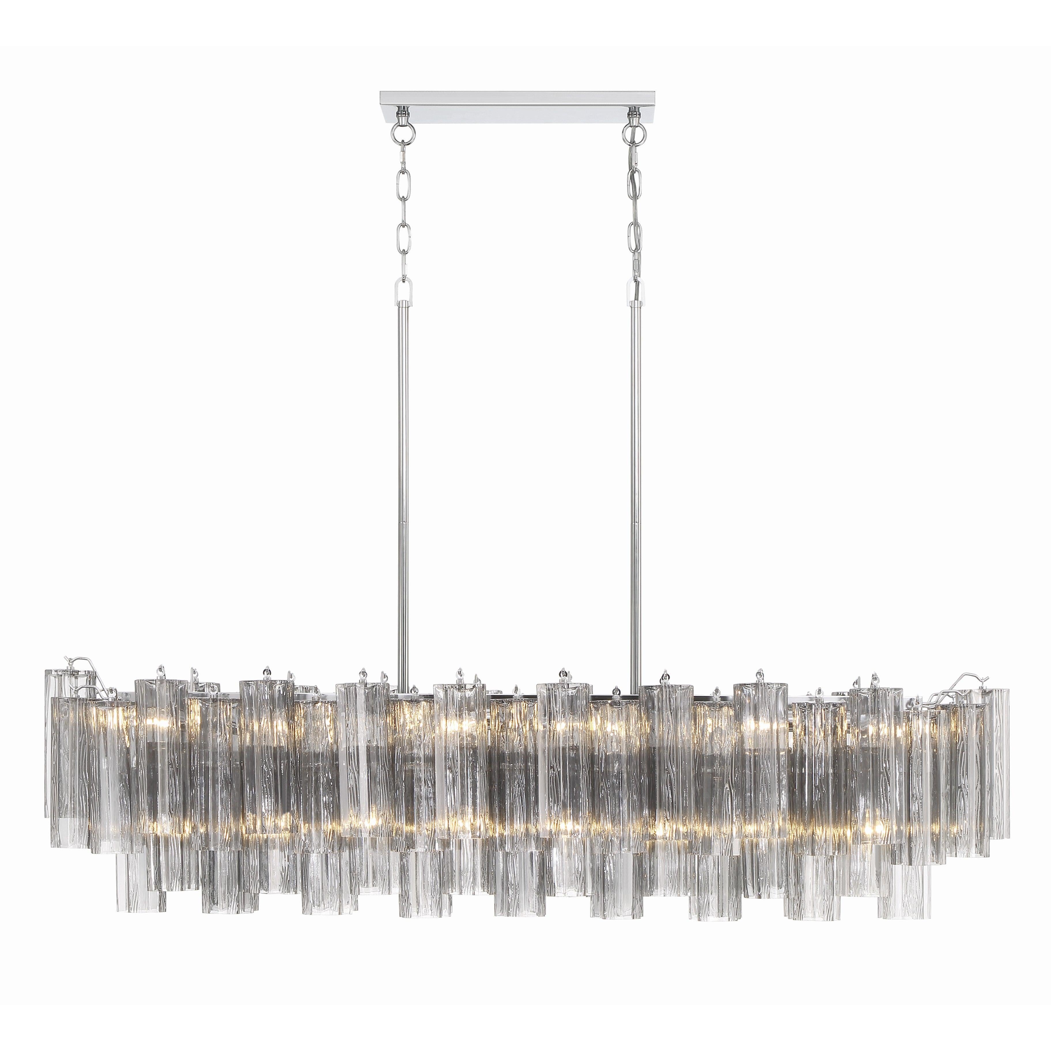 Addis 14 Light Polished Chrome Linear Chandelier