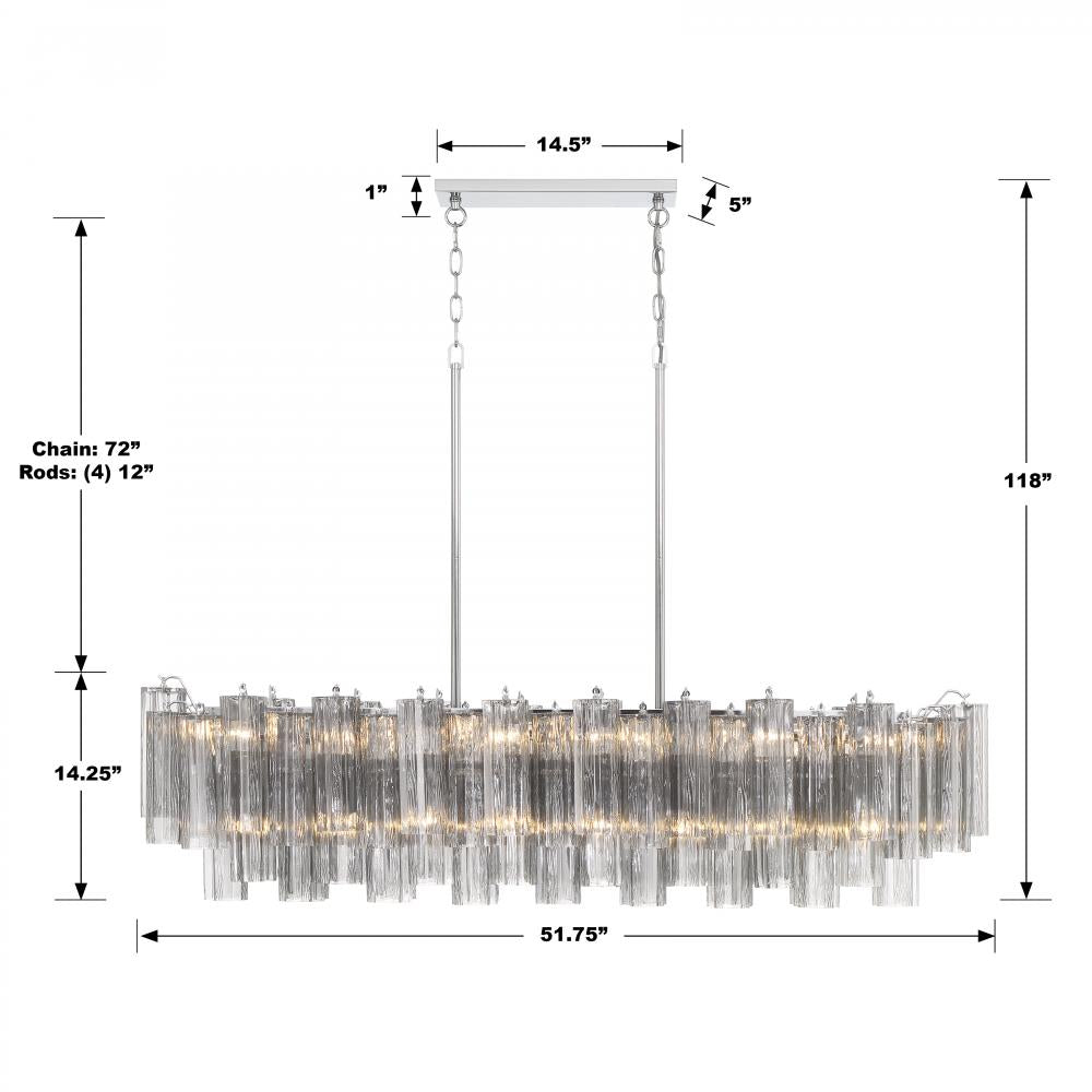 Crystorama ADDIS ADD-317-CH-SM Chandelier Modern - Polished Chrome