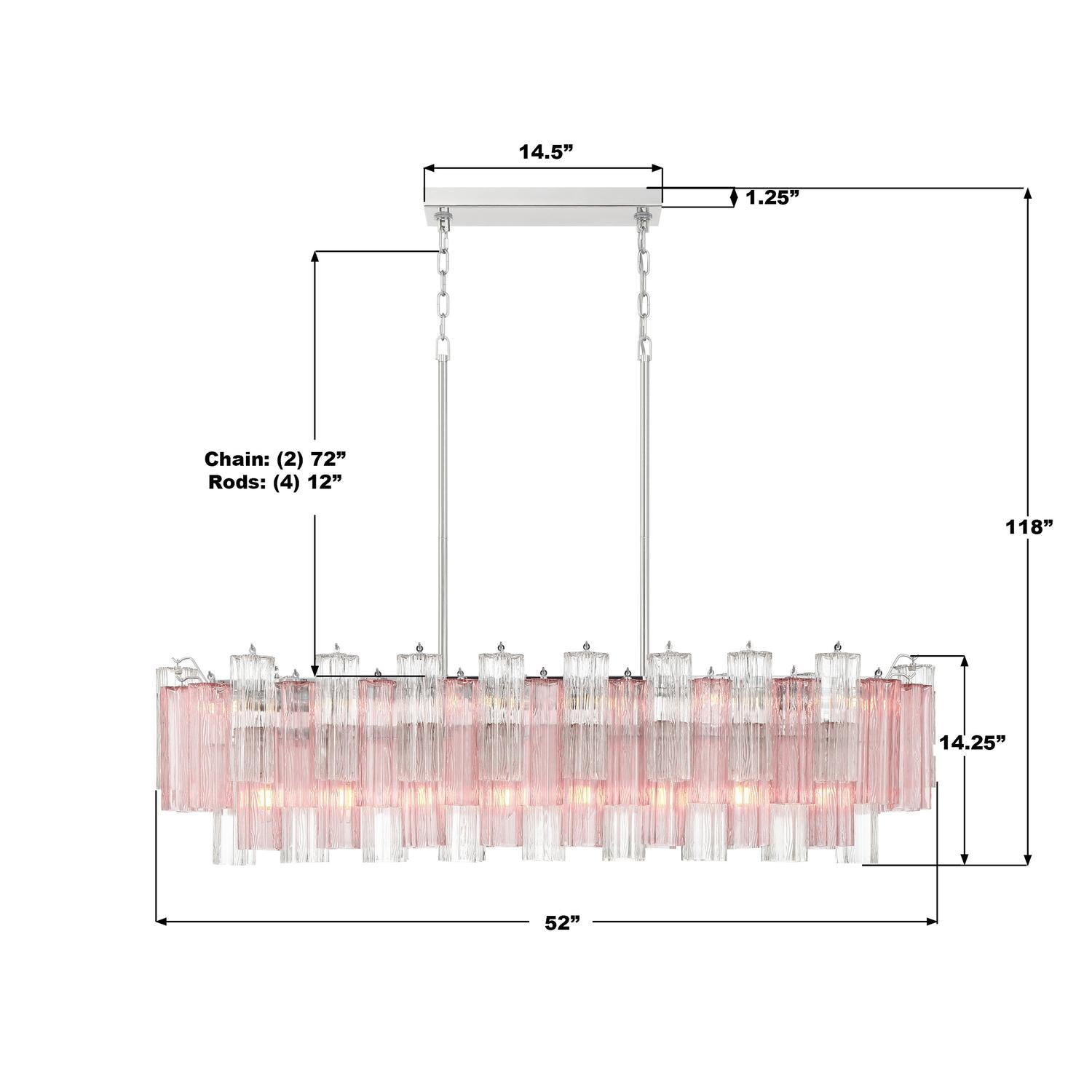 Crystorama Addis ADD-317-CH-SP – 52 Inch – 14 Light – Chandelier – Polished Chrome – Dry Rated
