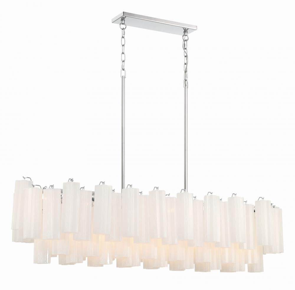 Crystorama ADDIS ADD-317-CH-WH Chandelier Modern - Polished Chrome