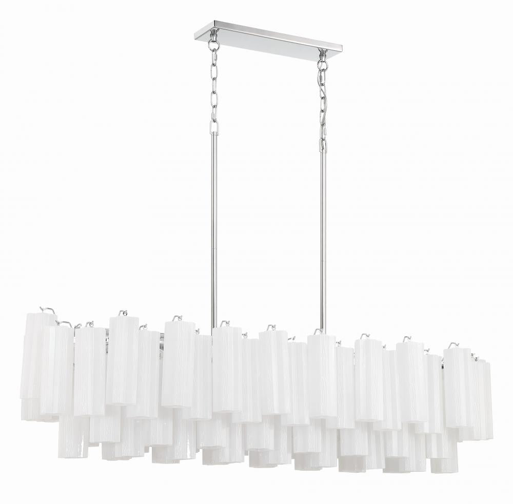 Crystorama ADDIS ADD-317-CH-WH Chandelier Modern - Polished Chrome