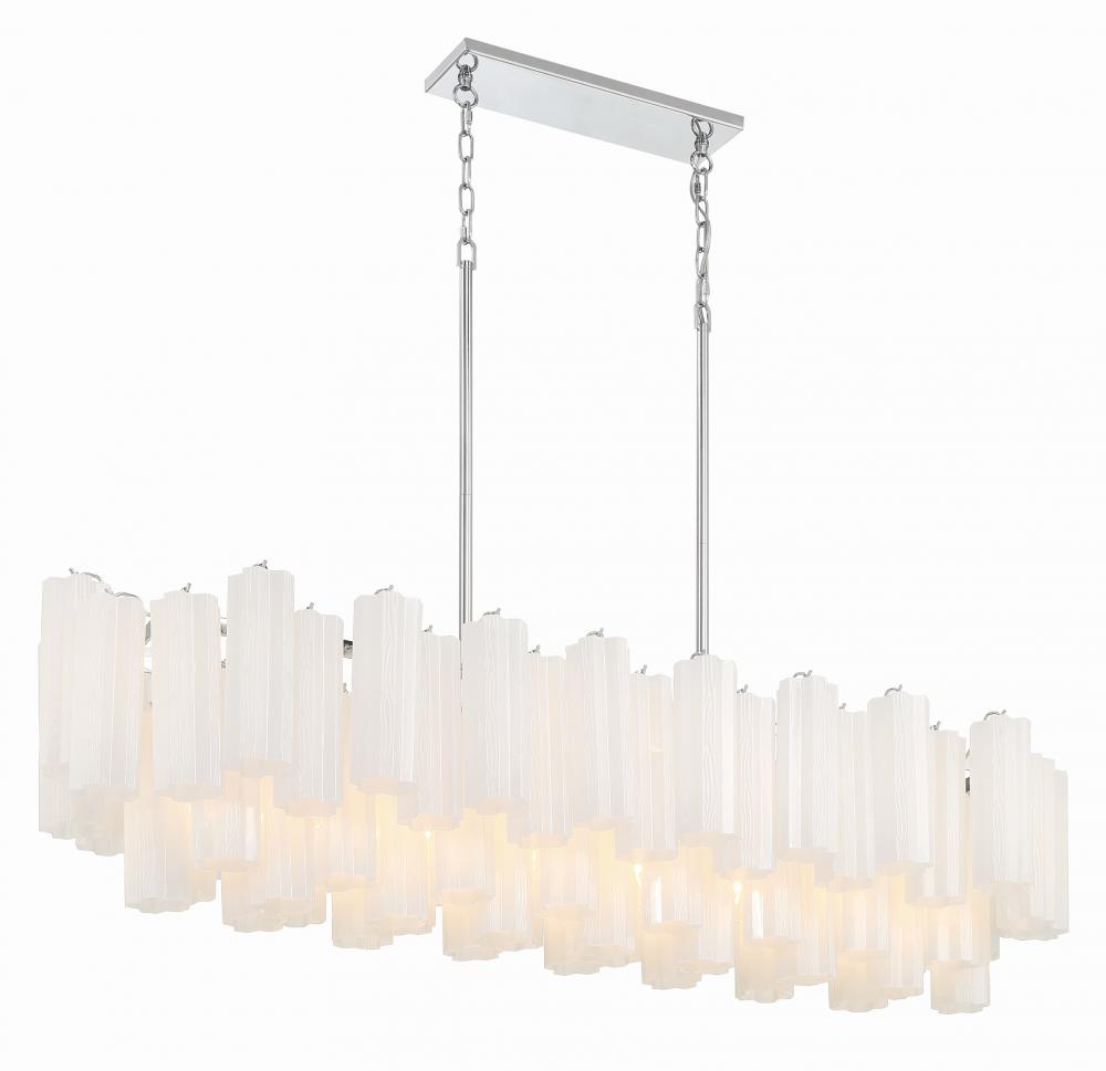 Crystorama ADDIS ADD-317-CH-WH Chandelier Modern - Polished Chrome