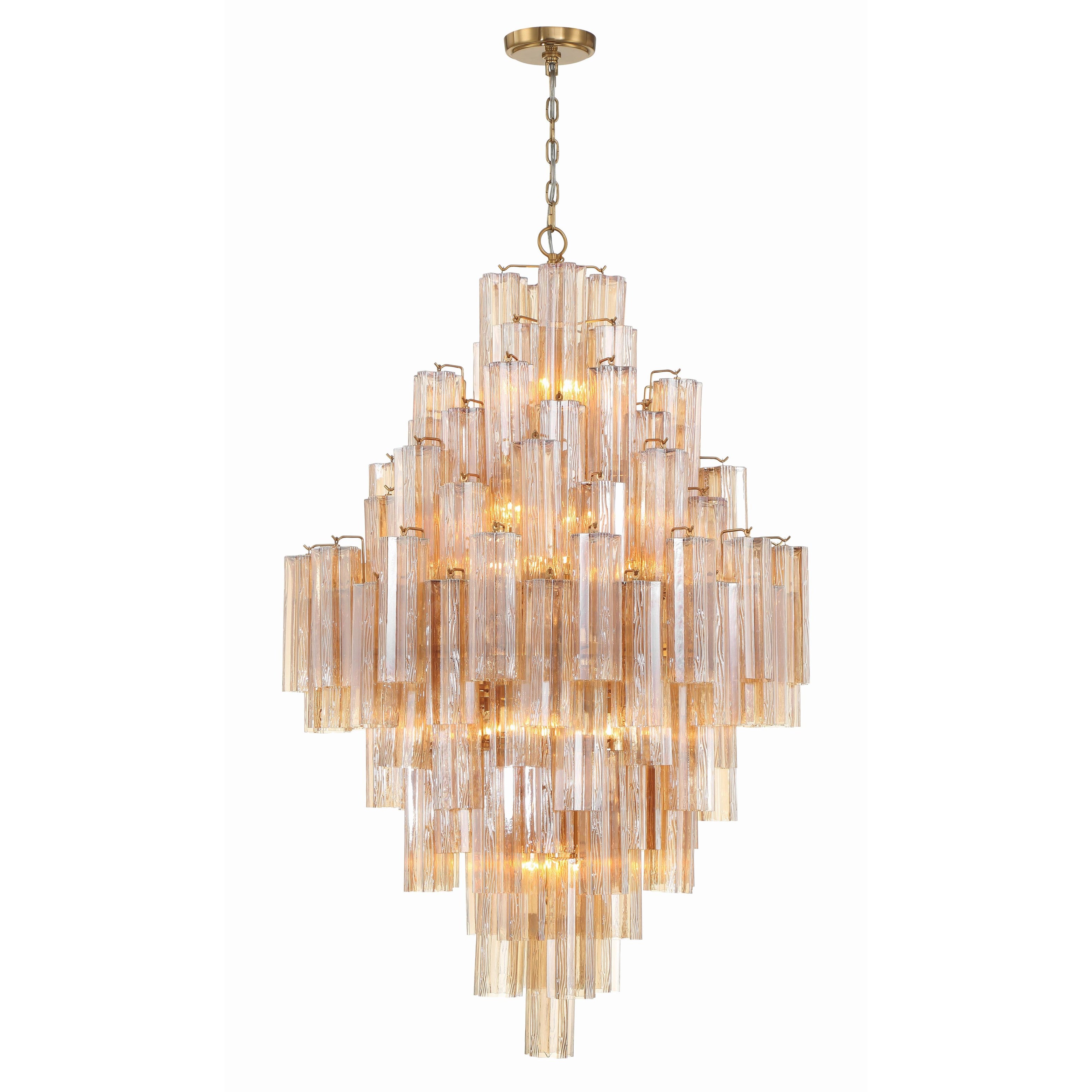 Addis 20 Light Aged Brass Chandelier