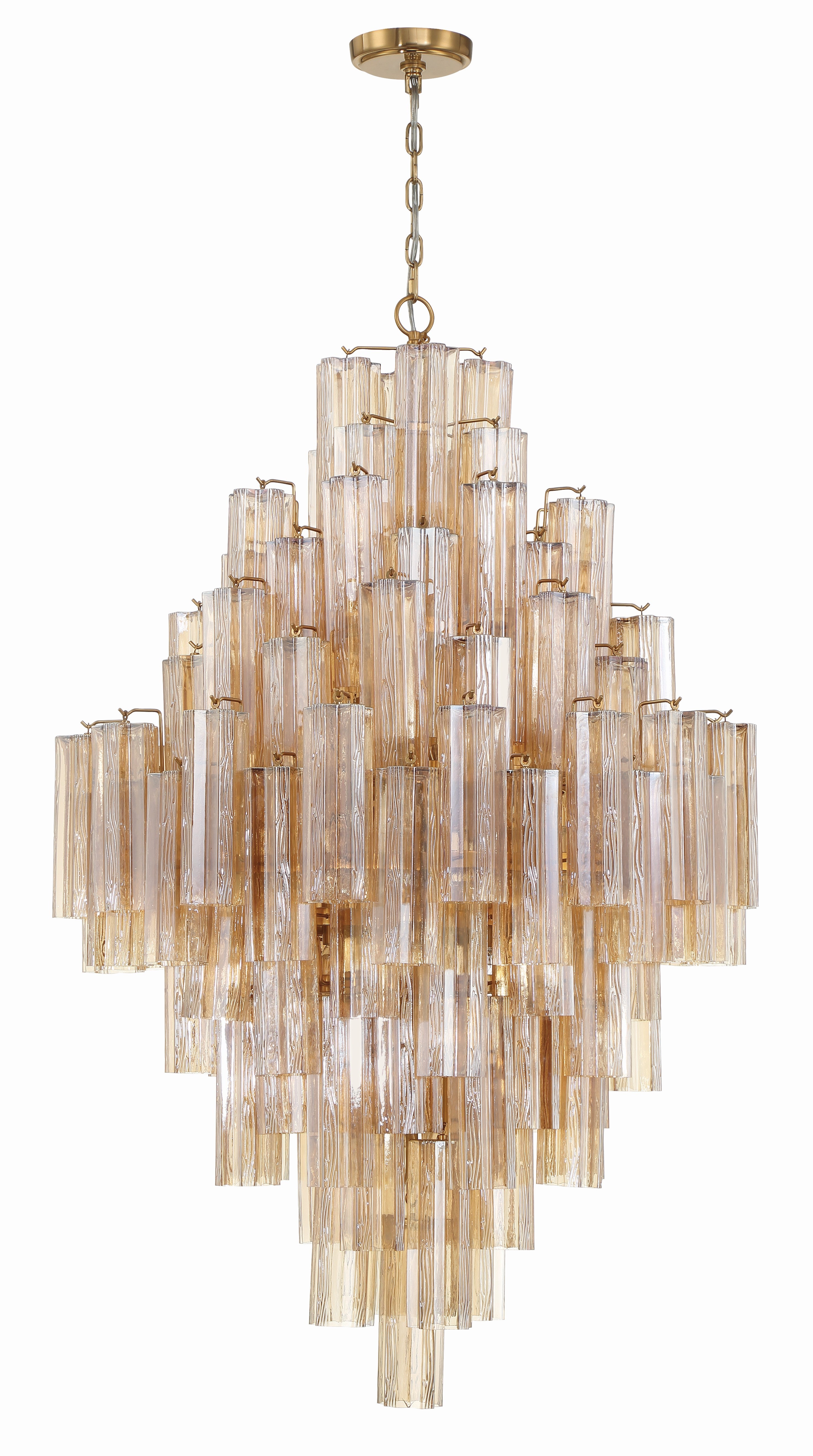 Crystorama Addis ADD-319-AG-AM – 31.5 Inch – 20 Light – Chandelier – Aged Brass – Dry Rated