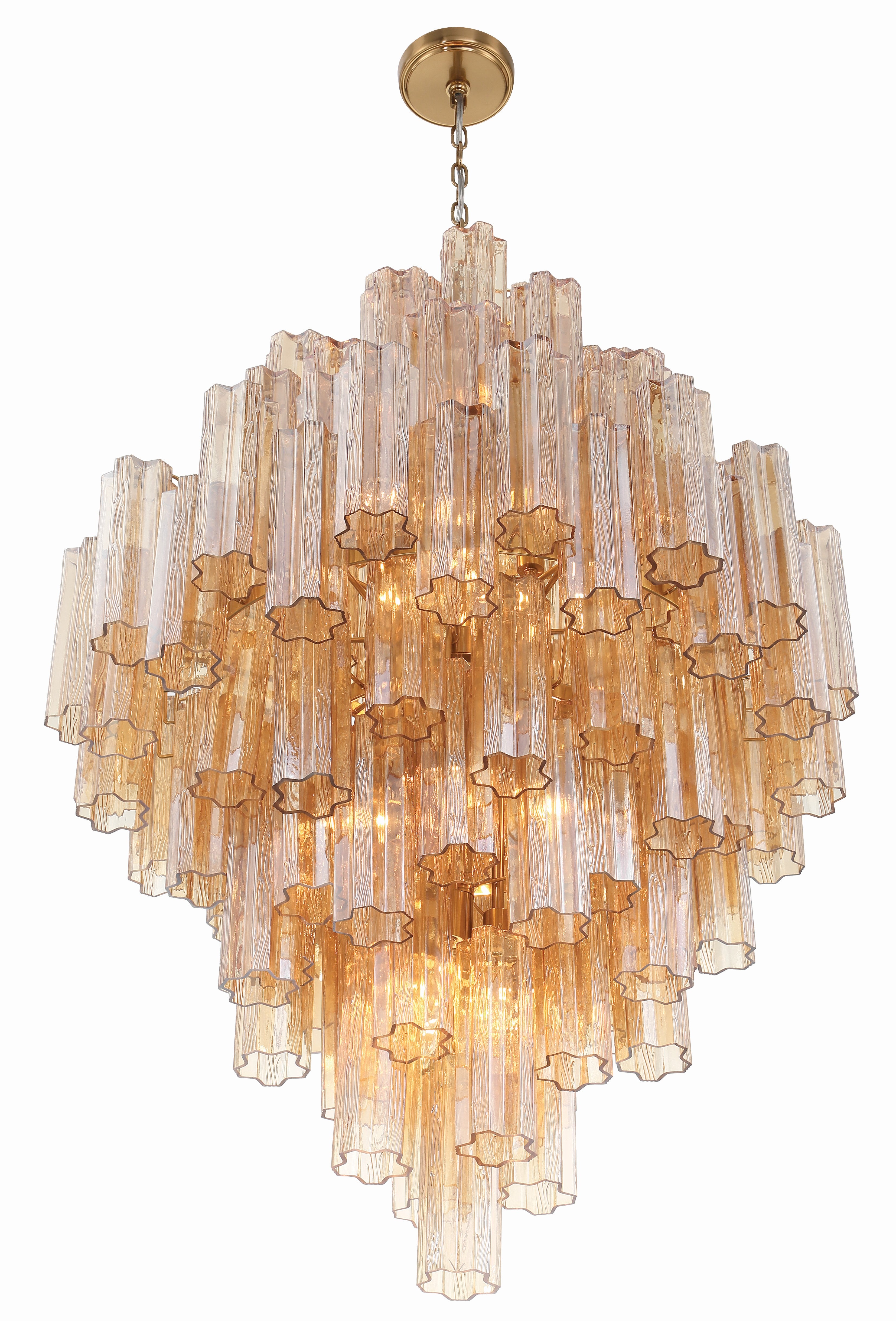 Crystorama Addis ADD-319-AG-AM – 31.5 Inch – 20 Light – Chandelier – Aged Brass – Dry Rated