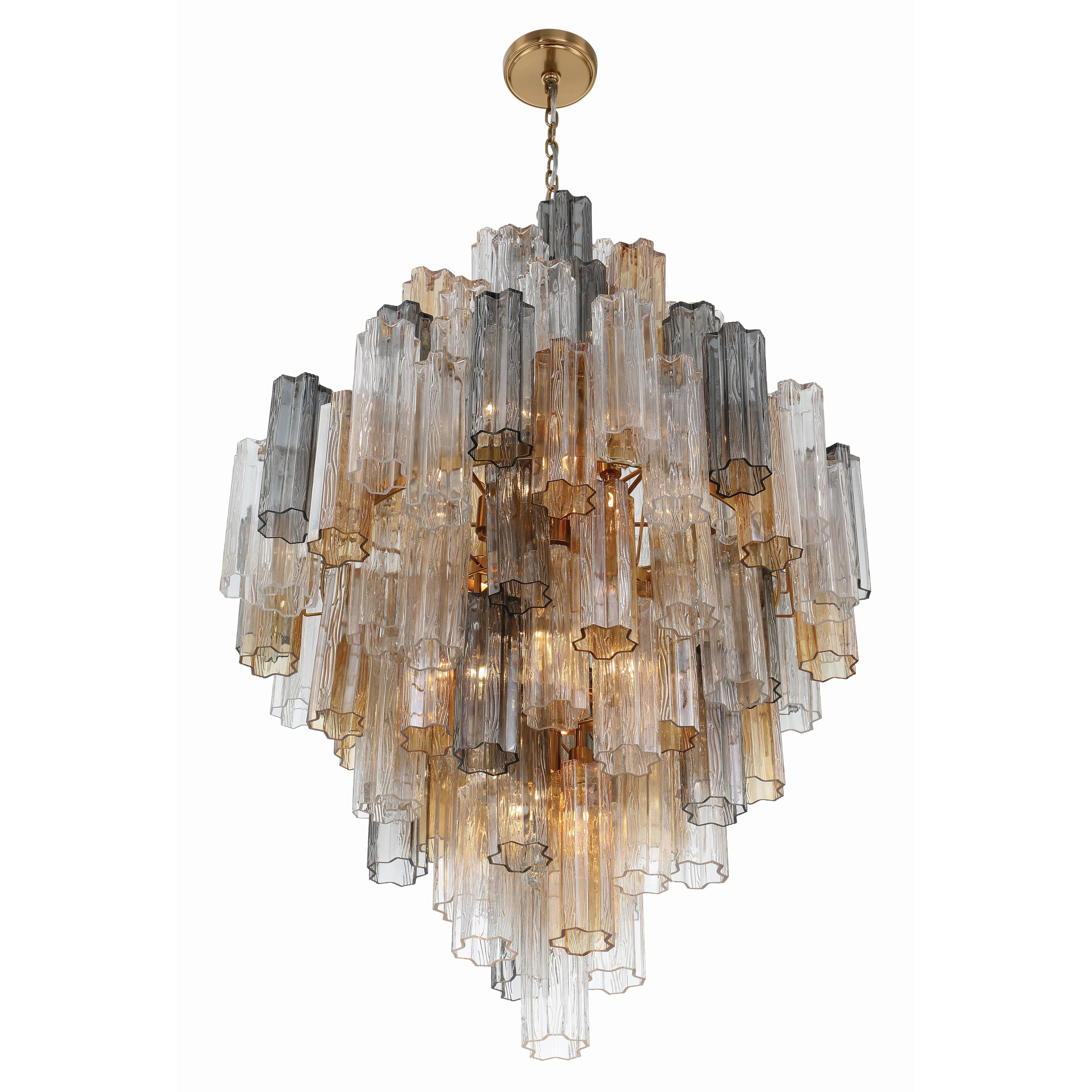Crystorama Addis ADD-319-AG-AU – 31.5 Inch – 20 Light – Chandelier – Aged Brass – Dry Rated