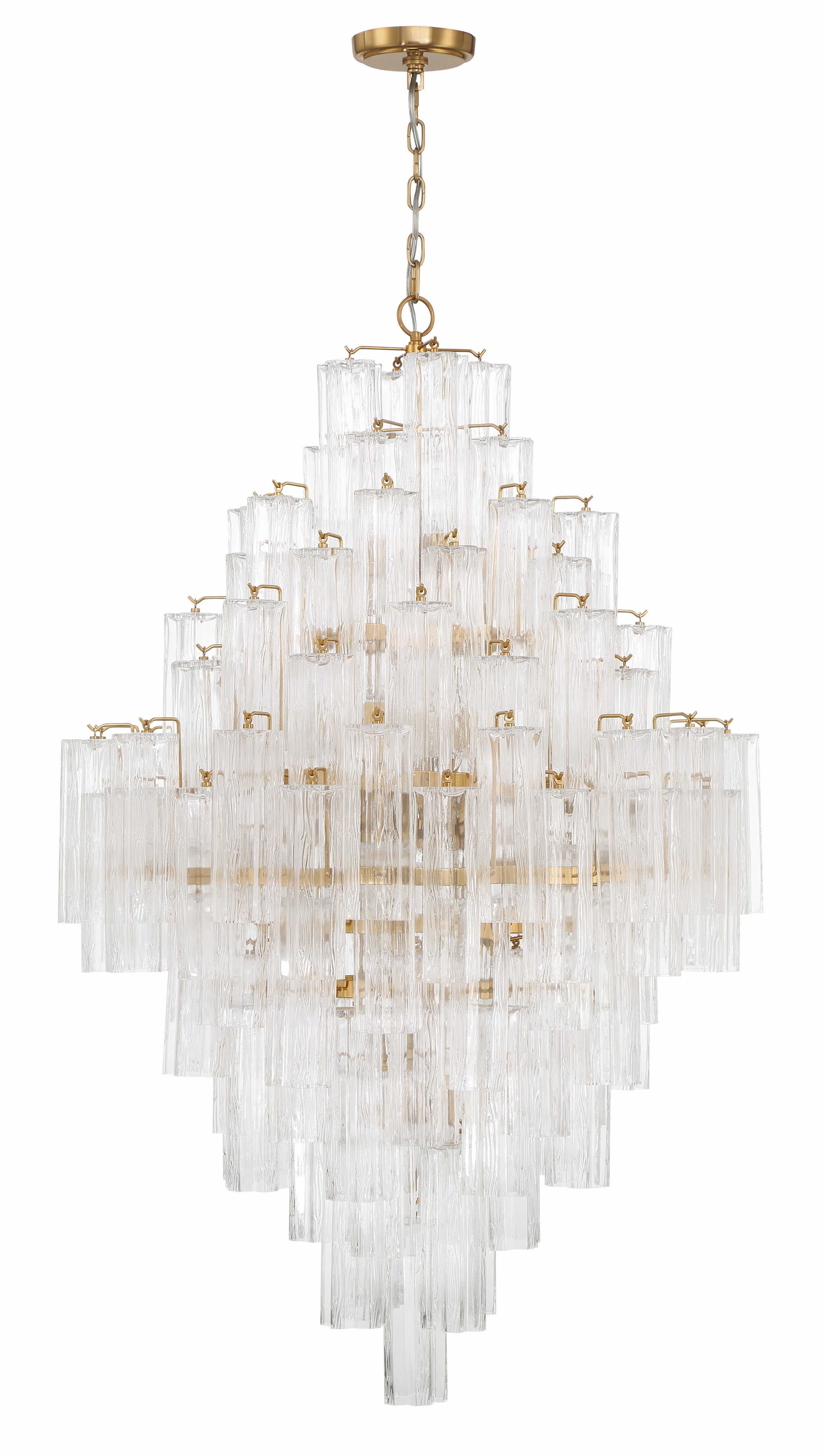 Crystorama Addis ADD-319-AG-CL – 31.5 Inch – 20 Light – Chandelier – Aged Brass – Dry Rated