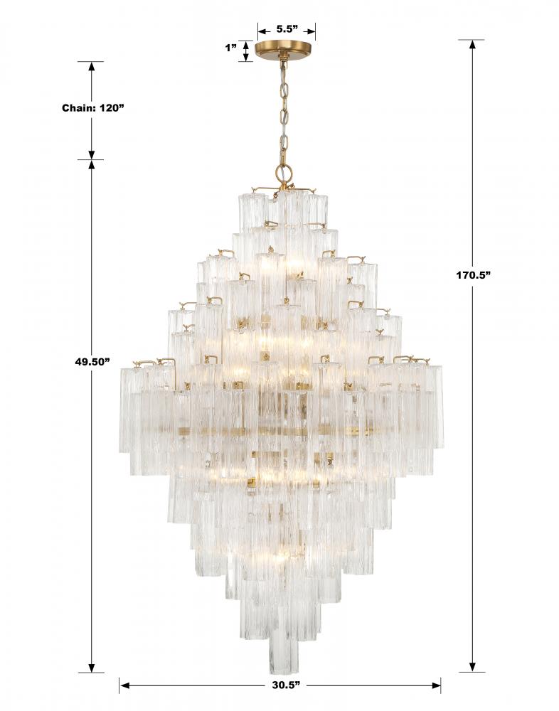 Crystorama ADDIS ADD-319-AG-CL Chandelier Modern - Aged Brass