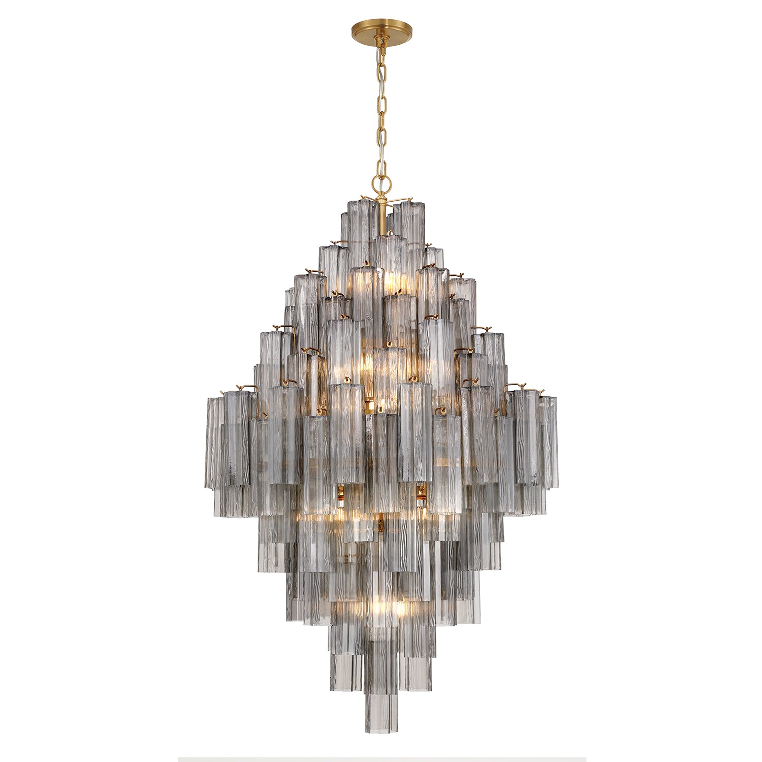 Crystorama Addis ADD-319-AG-SM – 31.5 Inch – 20 Light – Chandelier – Aged Brass – Dry Rated