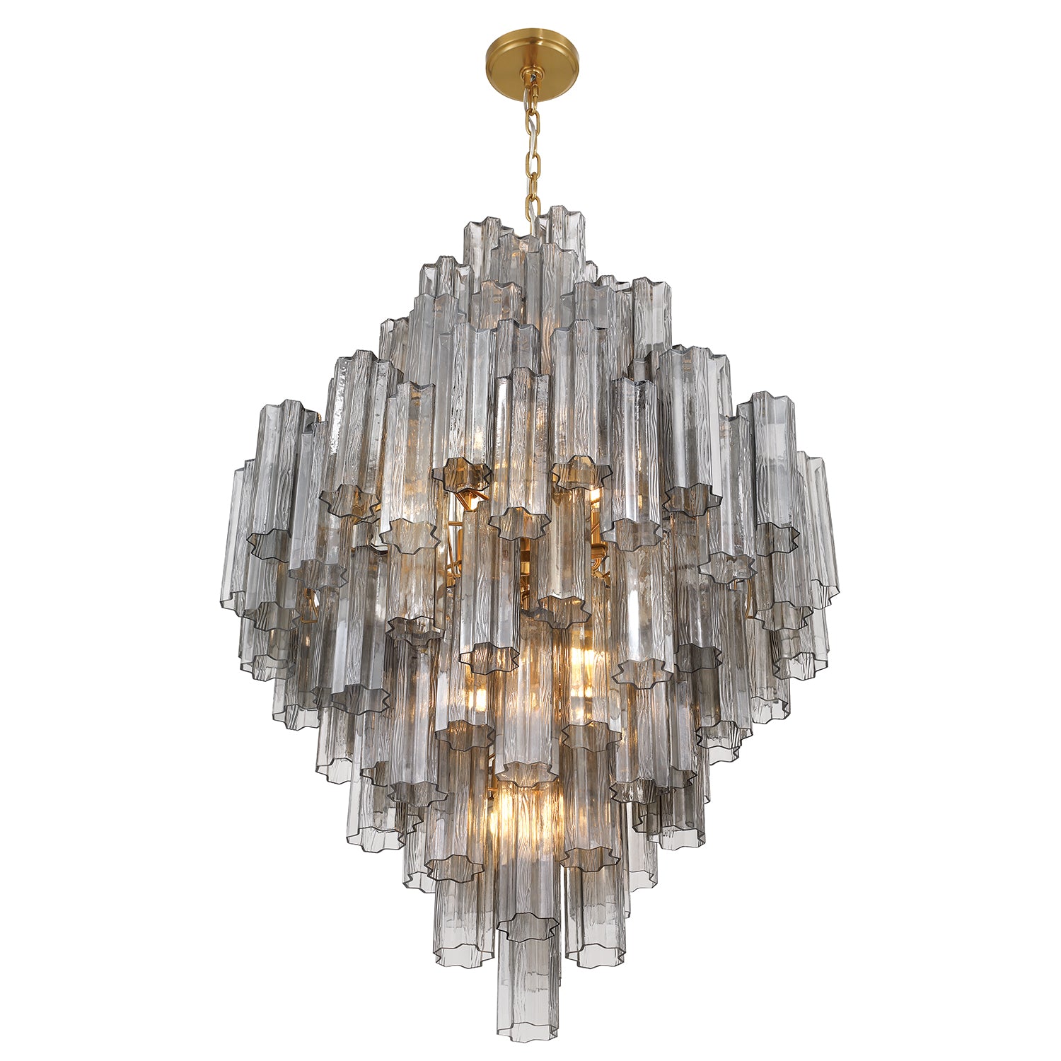 Crystorama Addis ADD-319-AG-SM – 31.5 Inch – 20 Light – Chandelier – Aged Brass – Dry Rated