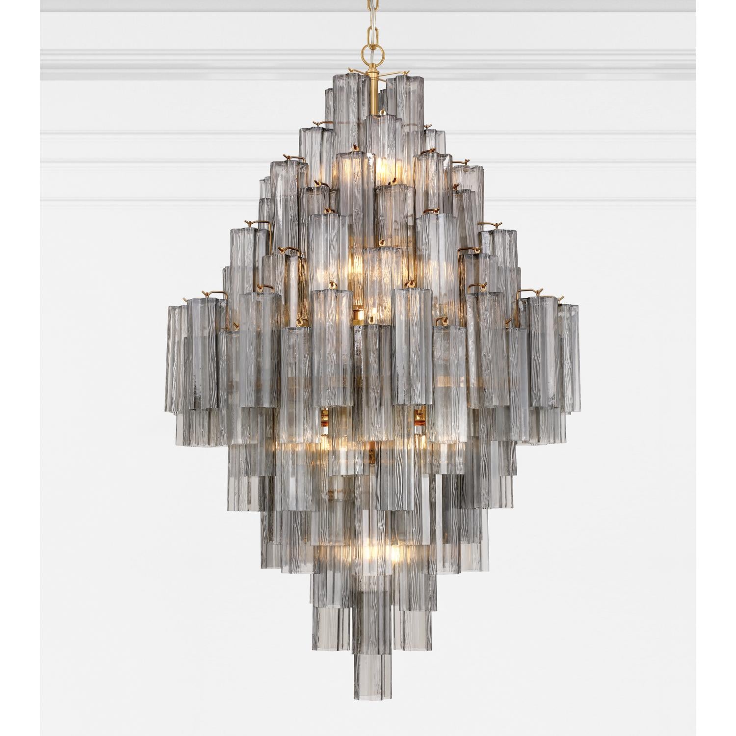 Crystorama Addis ADD-319-AG-SM – 31.5 Inch – 20 Light – Chandelier – Aged Brass – Dry Rated