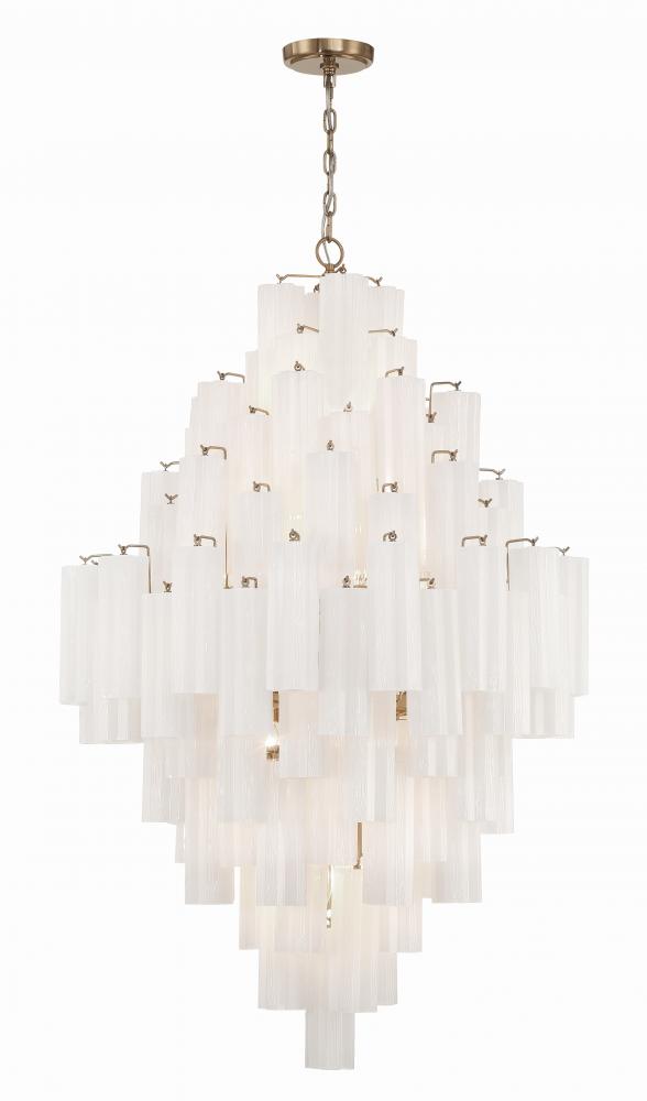 Crystorama ADDIS ADD-319-AG-WH Chandelier Modern - Aged Brass