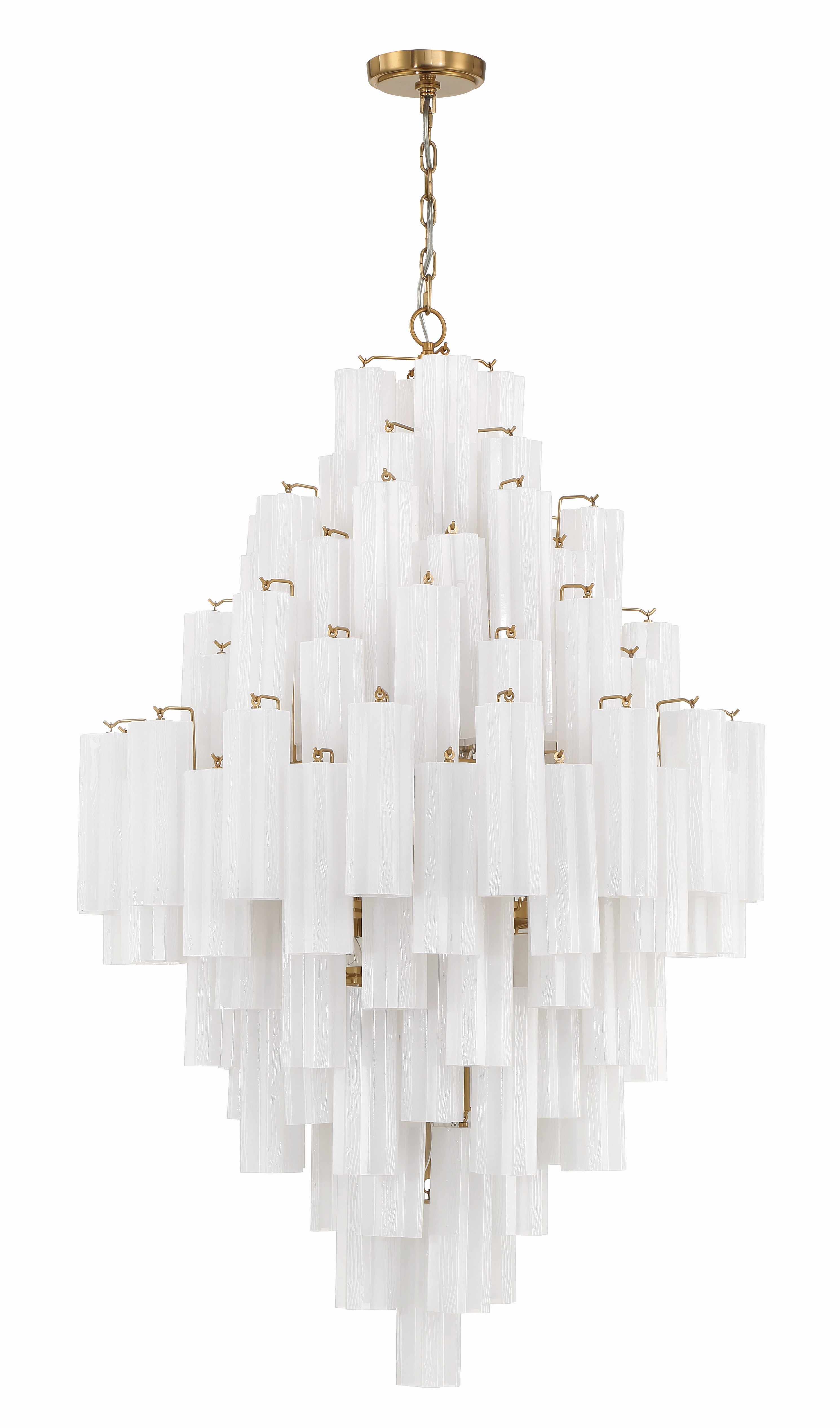 Crystorama Addis ADD-319-AG-WH – 31.5 Inch – 20 Light – Chandelier – Aged Brass – Dry Rated