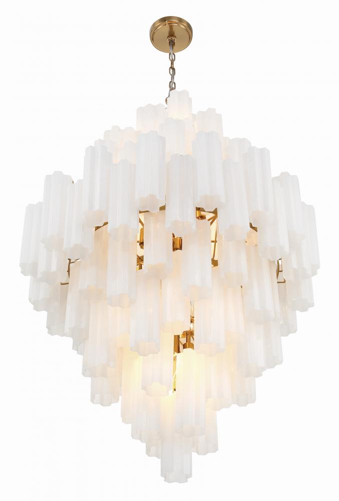 Crystorama ADDIS ADD-319-AG-WH Chandelier Modern - Aged Brass