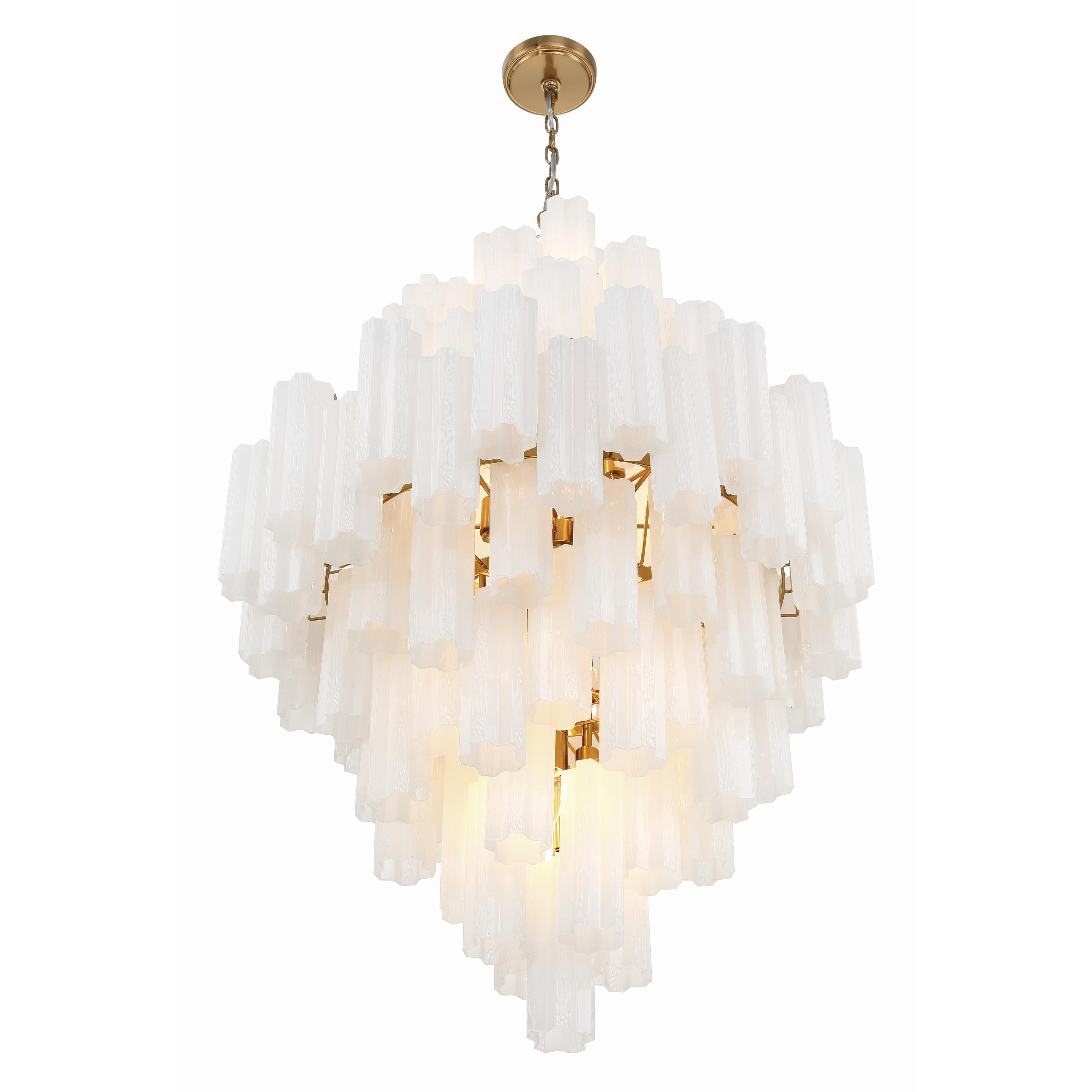 Crystorama Addis ADD-319-AG-WH – 31.5 Inch – 20 Light – Chandelier – Aged Brass – Dry Rated