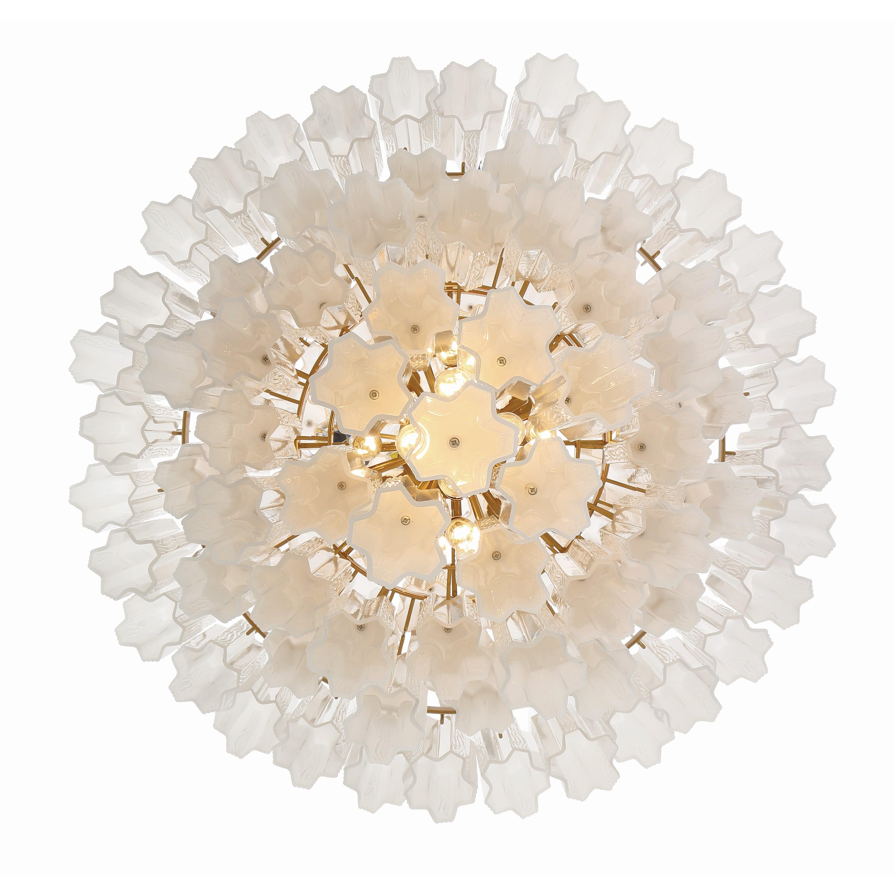 Crystorama Addis ADD-319-AG-WH – 31.5 Inch – 20 Light – Chandelier – Aged Brass – Dry Rated