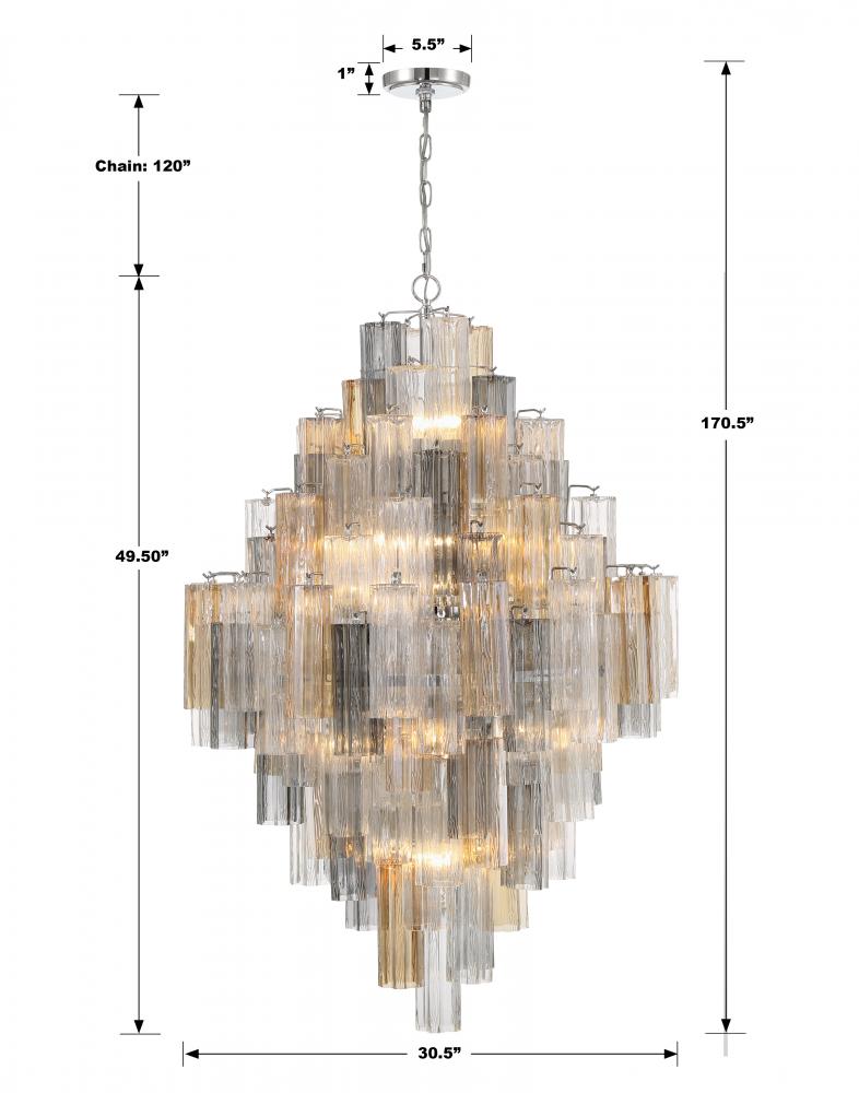 Crystorama ADDIS ADD-319-CH-AU Chandelier Modern - Polished Chrome