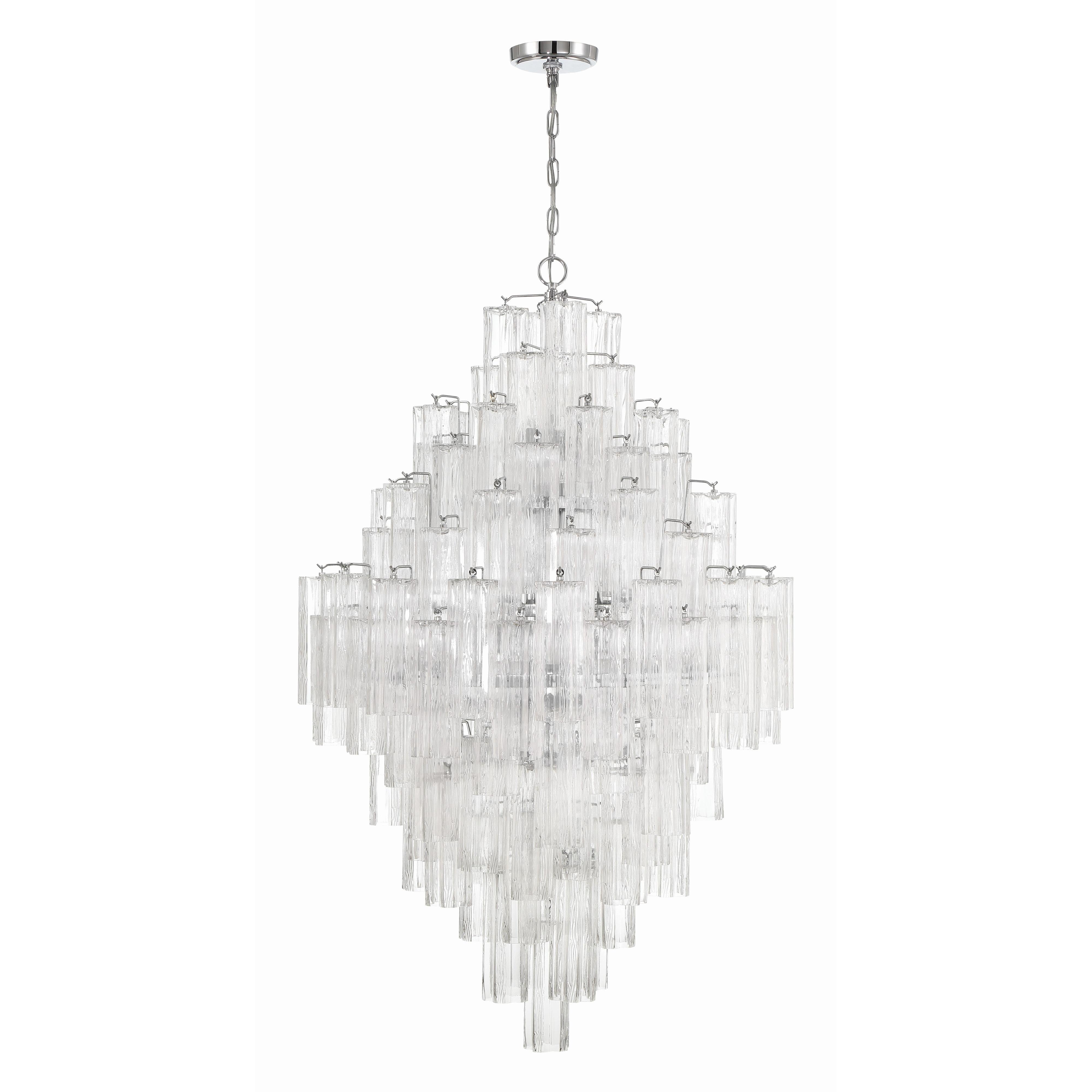 Crystorama Addis ADD-319-CH-CL – 31.5 Inch – 20 Light – Chandelier – Polished Chrome – Dry Rated
