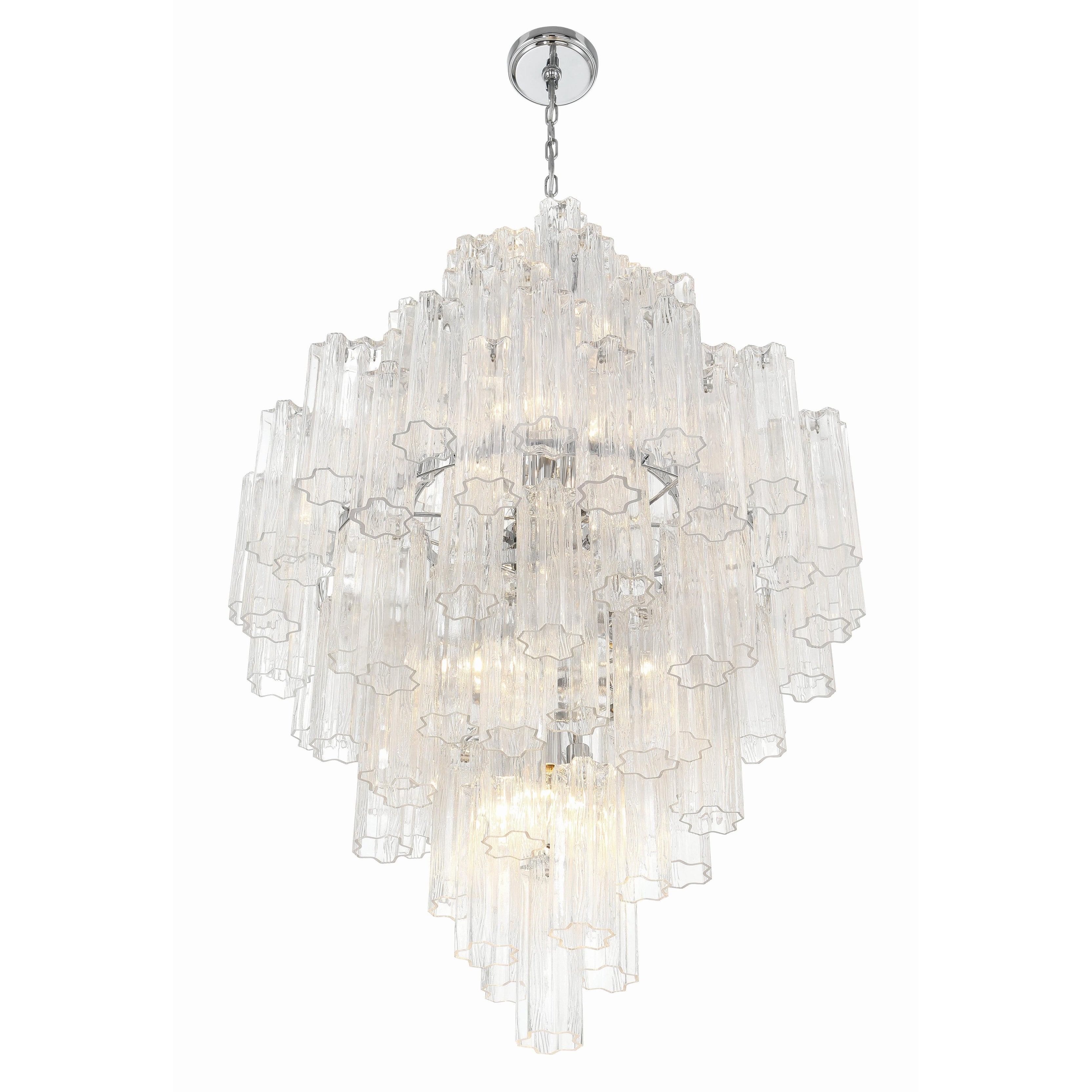 Crystorama Addis ADD-319-CH-CL – 31.5 Inch – 20 Light – Chandelier – Polished Chrome – Dry Rated