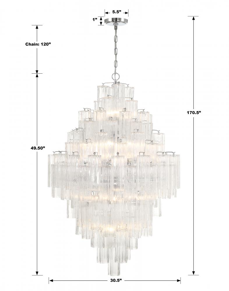 Crystorama ADDIS ADD-319-CH-CL Chandelier Modern - Polished Chrome