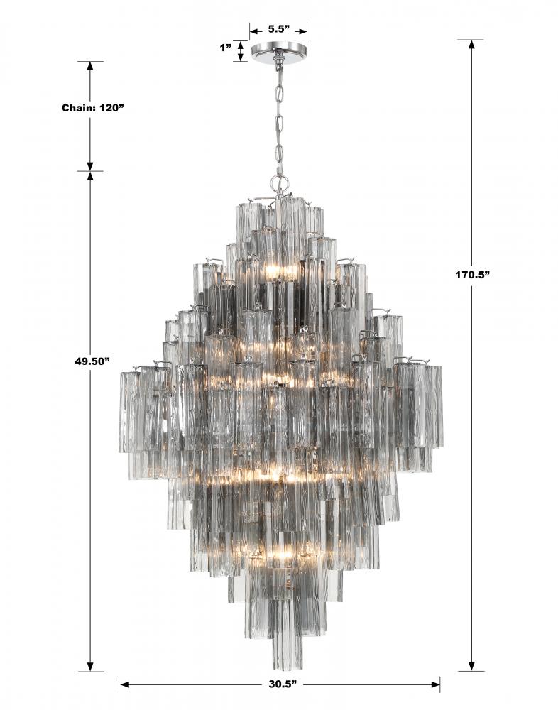 Crystorama ADDIS ADD-319-CH-SM Chandelier Modern - Polished Chrome