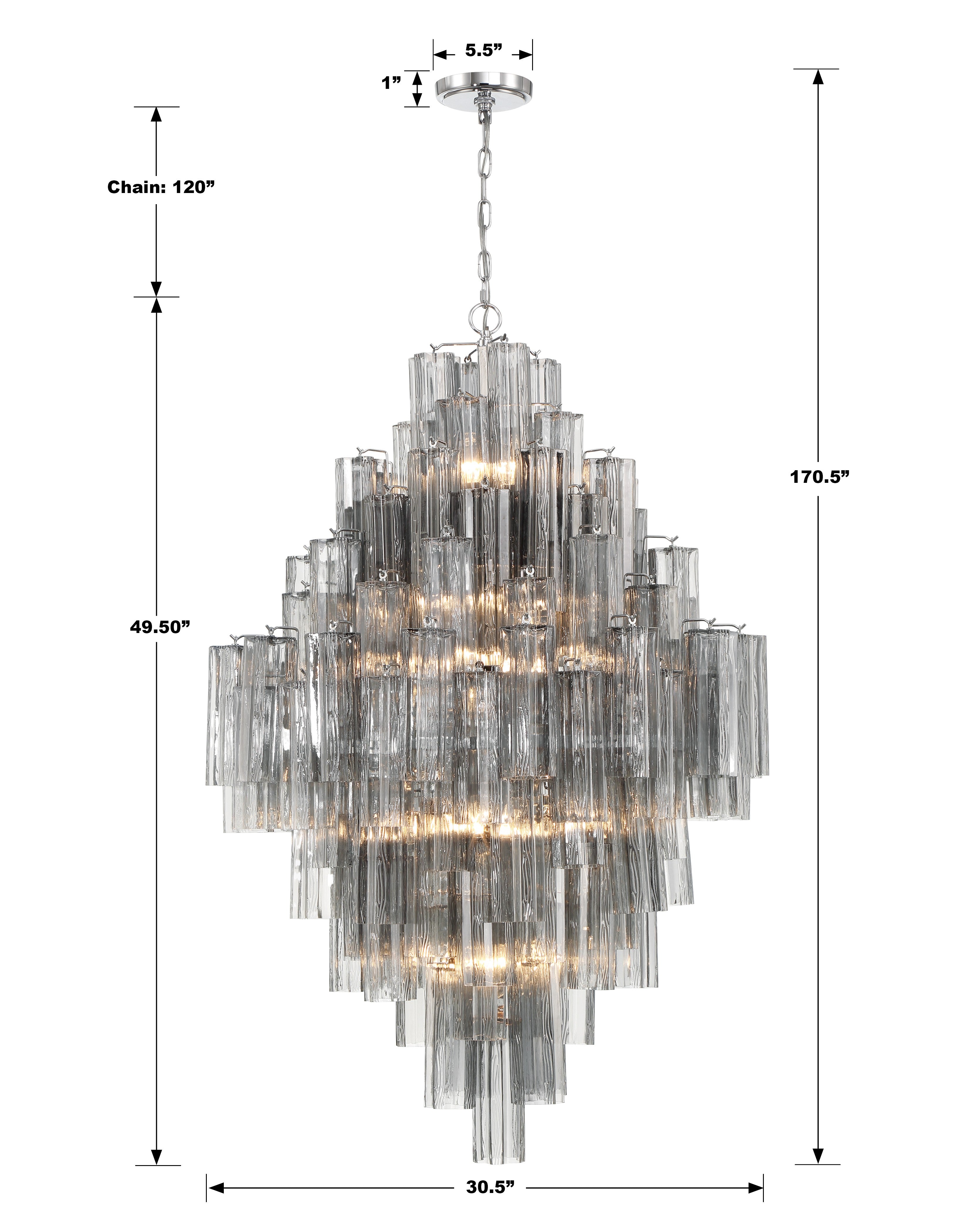 Crystorama Addis ADD-319-CH-SM – 31.5 Inch – 20 Light – Chandelier – Polished Chrome – Dry Rated
