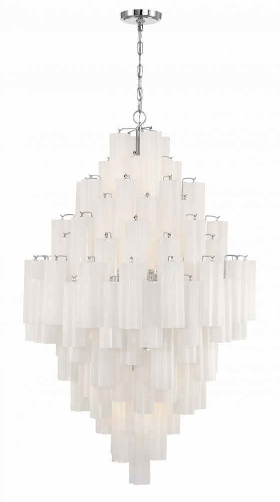 Crystorama ADDIS ADD-319-CH-WH Chandelier Modern - Polished Chrome