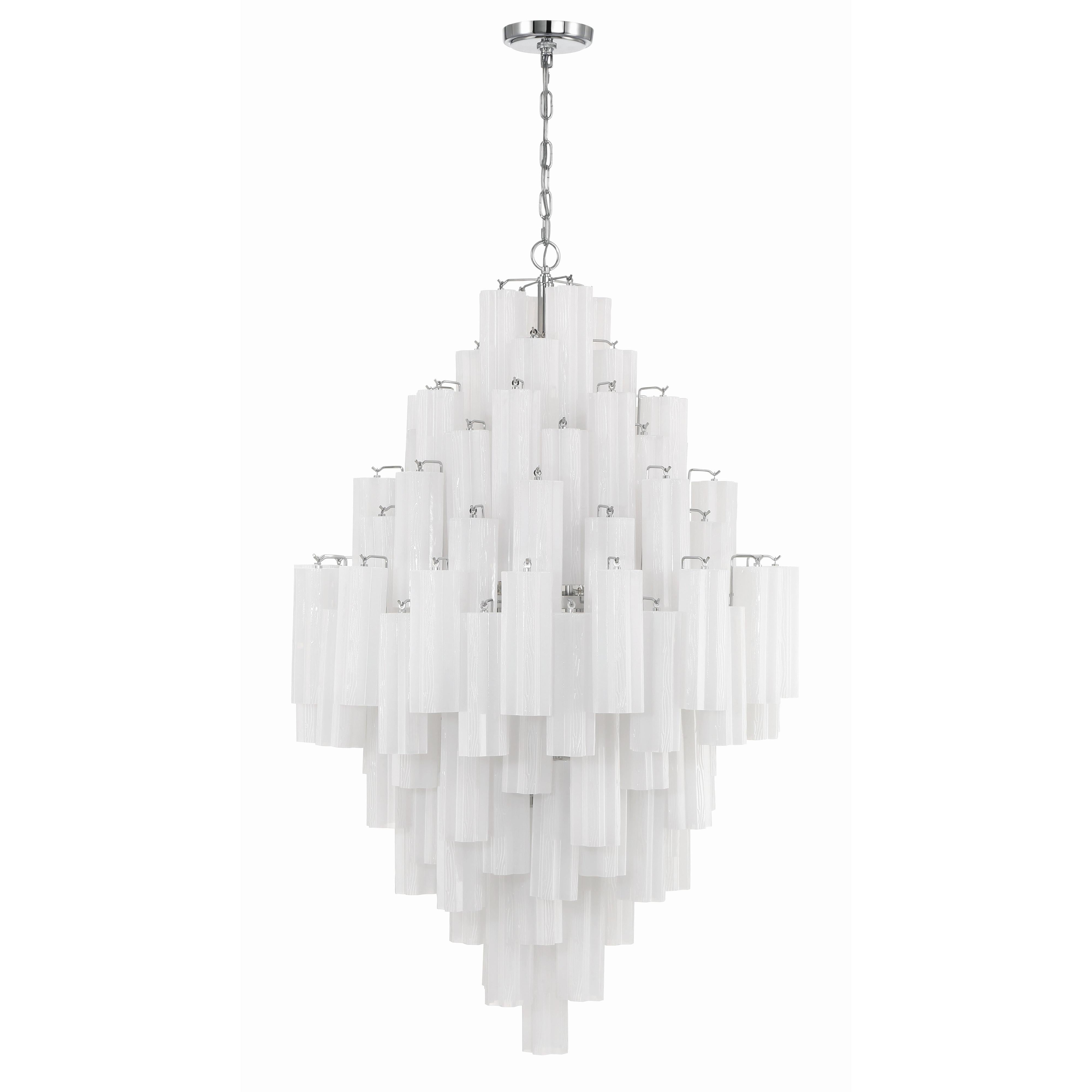 Crystorama Addis ADD-319-CH-WH – 31.5 Inch – 20 Light – Chandelier – Polished Chrome – Dry Rated