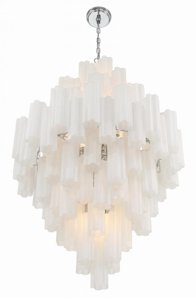 Crystorama ADDIS ADD-319-CH-WH Chandelier Modern - Polished Chrome