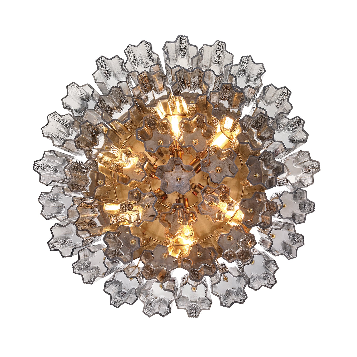 Crystorama Addis ADD-321-AG-SM – 22.25 Inch – 7 Light – Semi Flush Mount Light – Aged Brass – Damp Rated