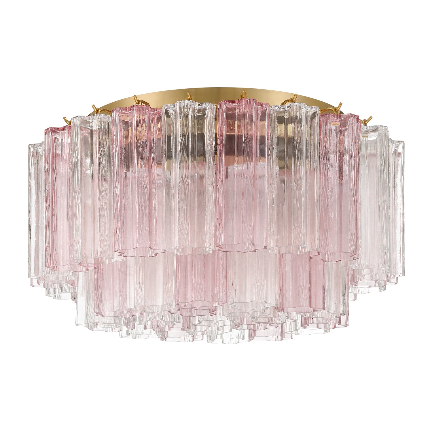 Crystorama Addis ADD-321-AG-SP – 22.25 Inch – 7 Light – Semi Flush Mount Light – Aged Brass – Damp Rated