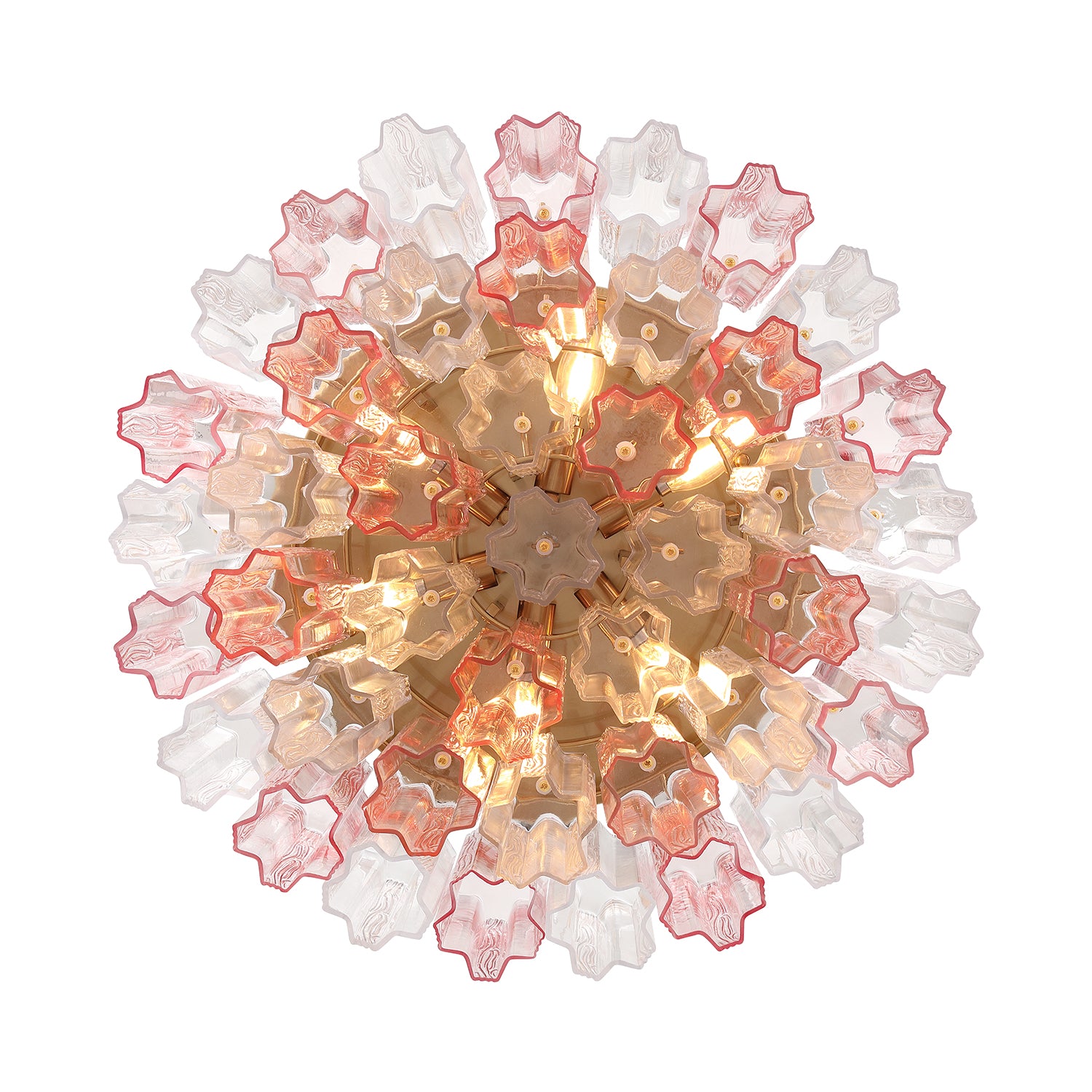 Crystorama Addis ADD-321-AG-SP – 22.25 Inch – 7 Light – Semi Flush Mount Light – Aged Brass – Damp Rated