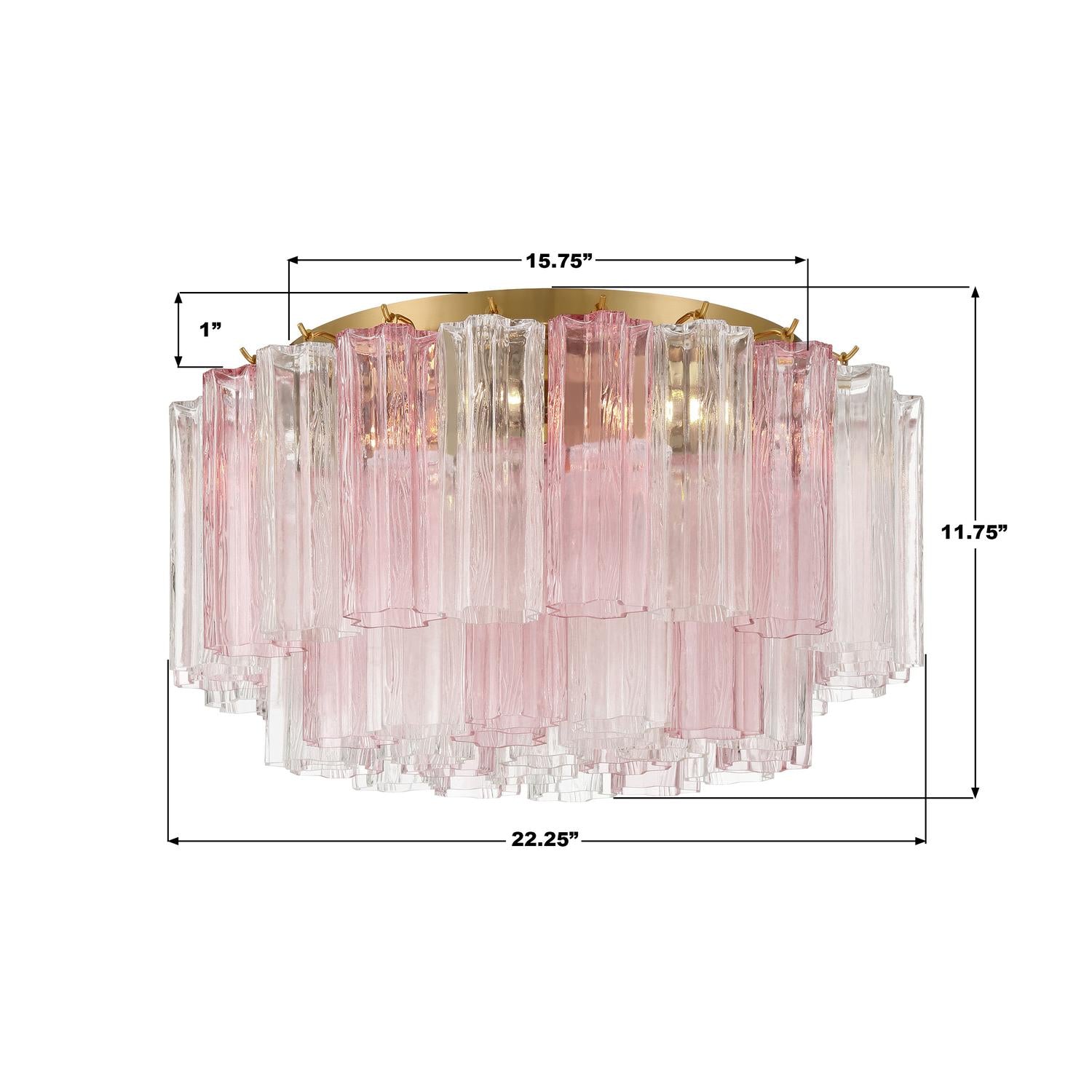 Crystorama Addis ADD-321-AG-SP – 22.25 Inch – 7 Light – Semi Flush Mount Light – Aged Brass – Damp Rated