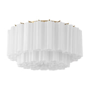 Crystorama Addis ADD-321-AG-WH – 22.25 Inch – 7 Light – Semi Flush Mount Light – Aged Brass – Damp Rated