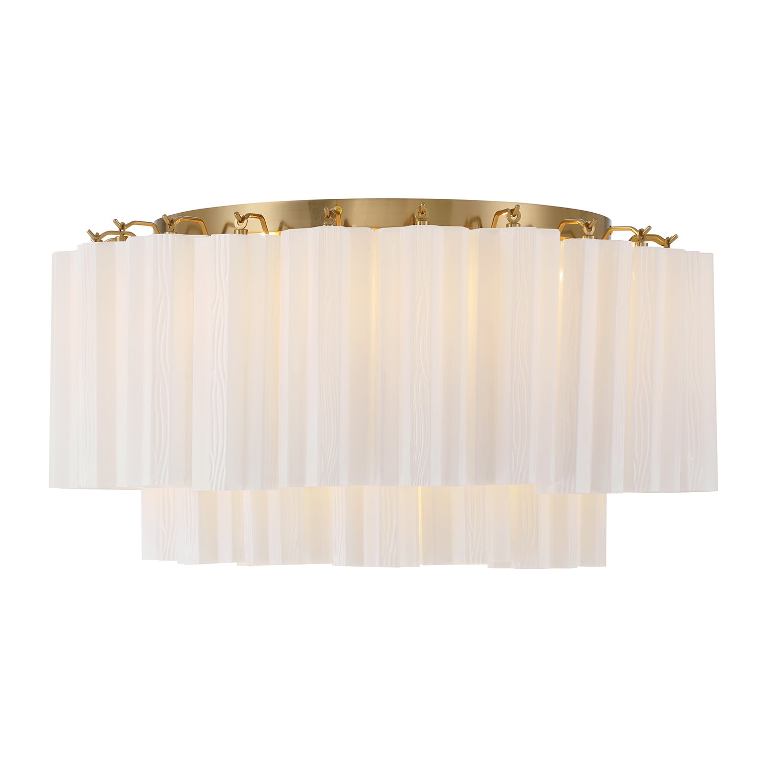 Crystorama Addis ADD-321-AG-WH – 22.25 Inch – 7 Light – Semi Flush Mount Light – Aged Brass – Damp Rated