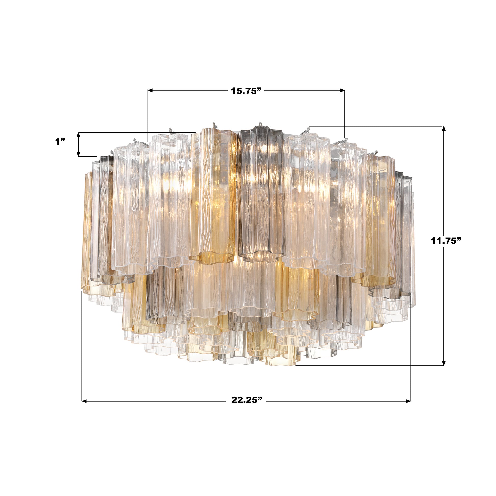 Crystorama Addis ADD-321-CH-AU – 22.25 Inch – 7 Light – Semi Flush Mount Light – Polished Chrome – Damp Rated